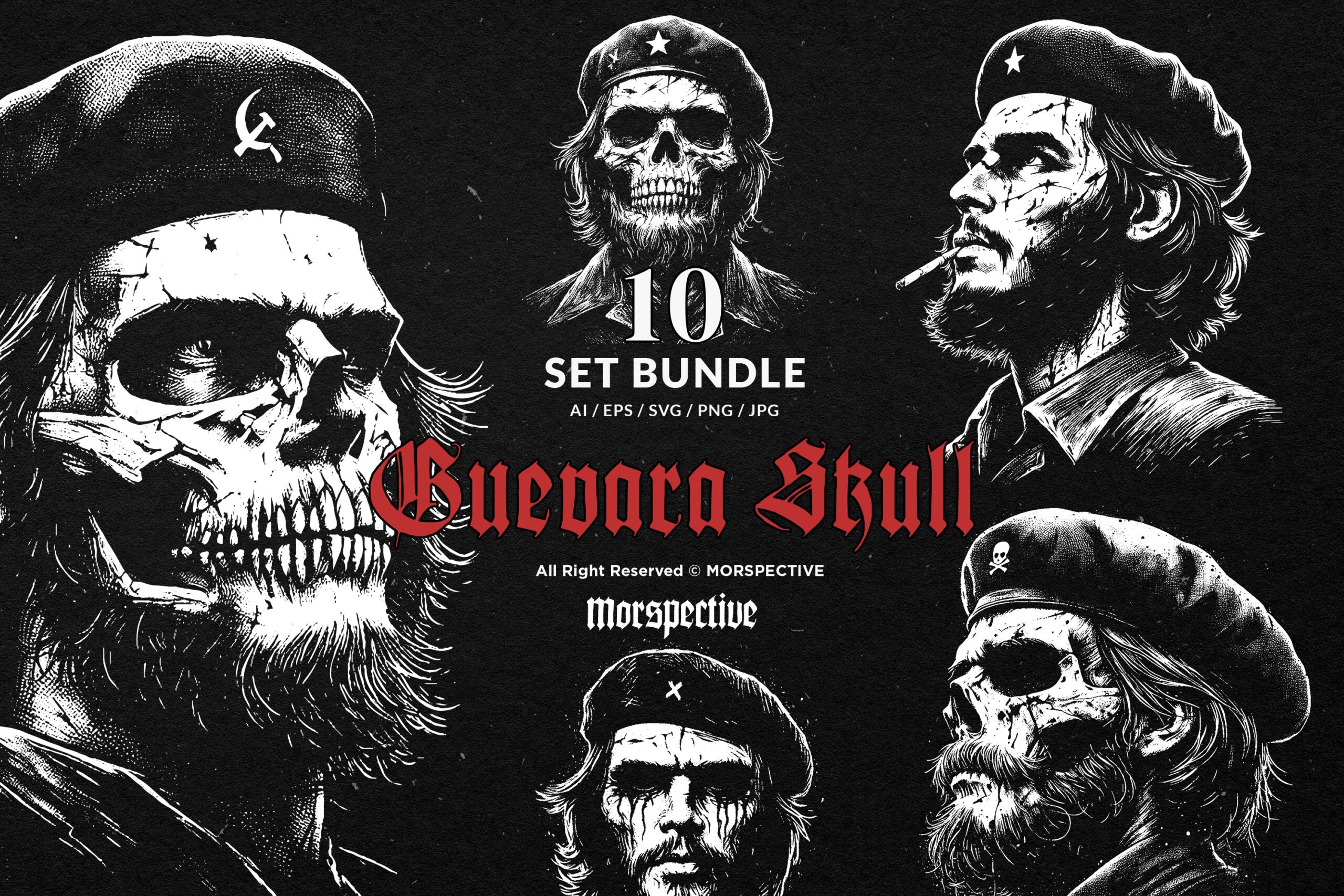 10 Bundle Dark Art Che Guevara Skull 1 10 Bundle Dark Art Che Guevara Skull