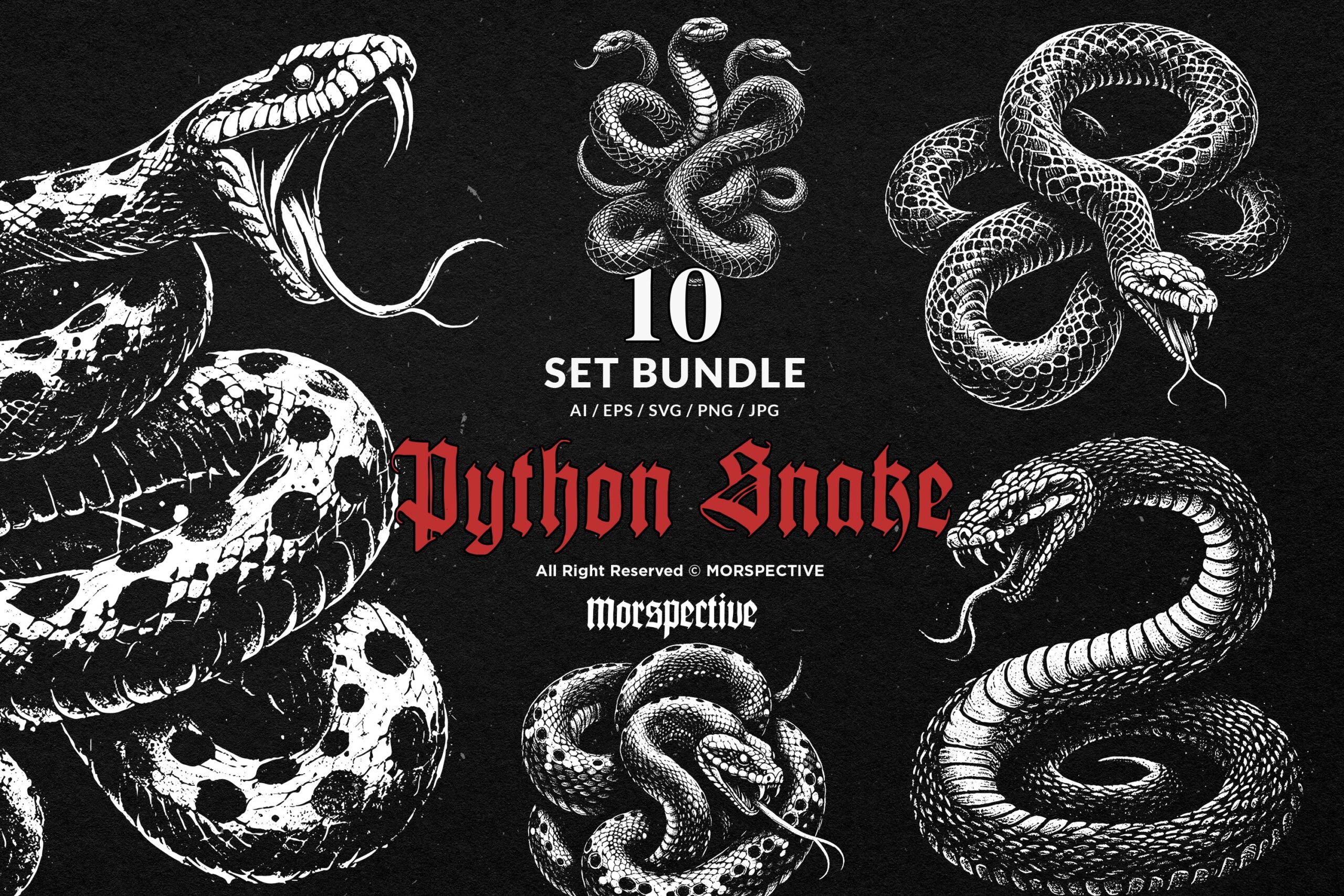10 Bundle Dark Art Python Snake 1 10 Bundle Dark Art Python Snake