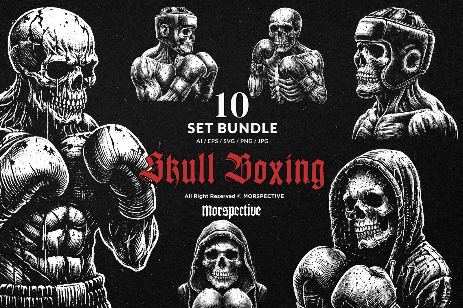 10 Bundle Dark Art Boxing Skull 1 10 Bundle Dark Art Boxing Skull