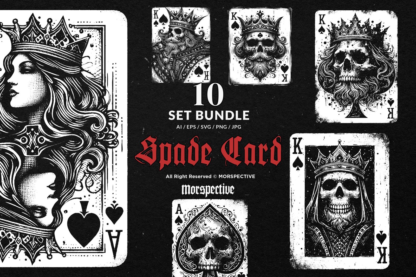 10 Bundle Dark Art Spade Card 1 10 Bundle Dark Art Spade Card