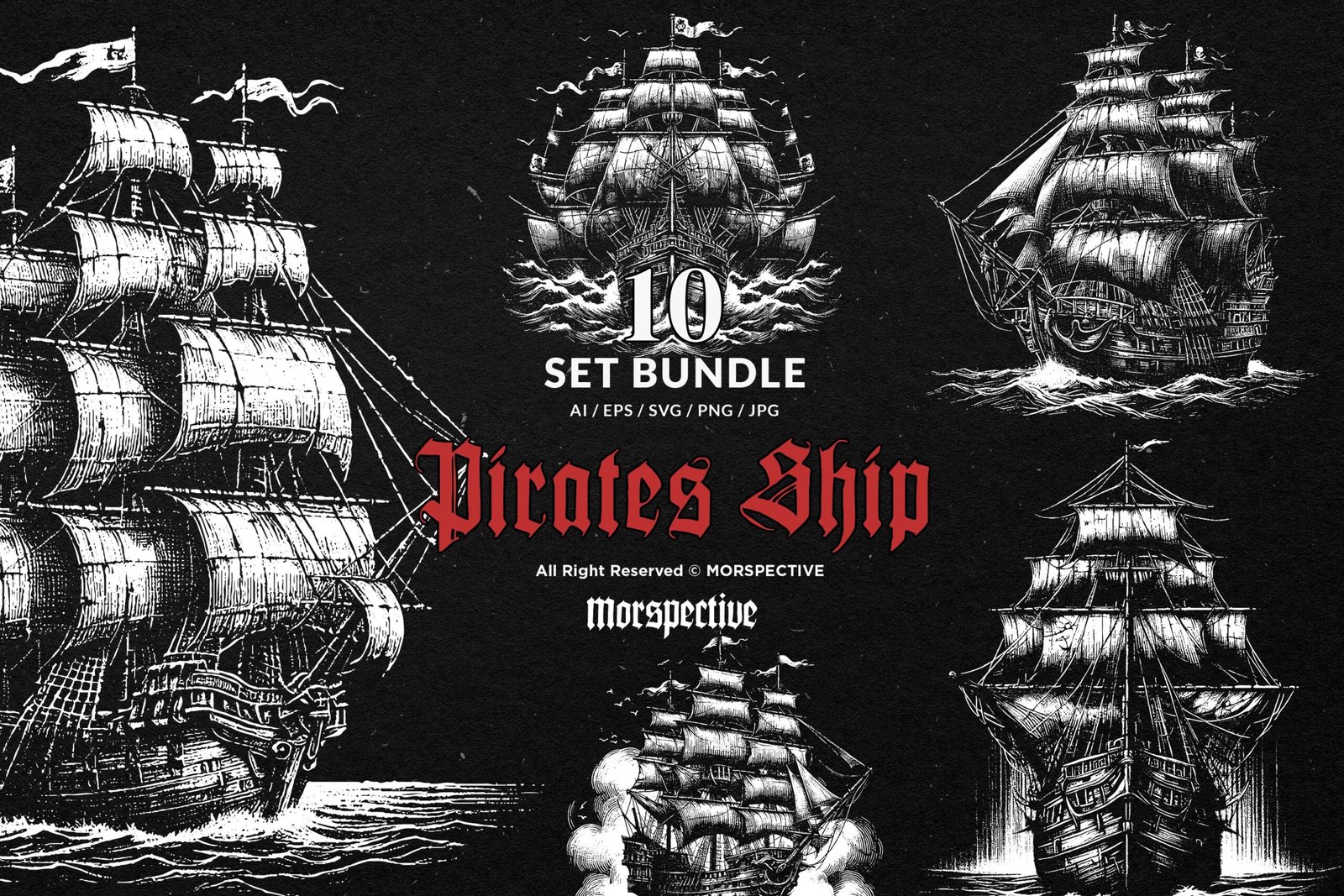 10 Bundle Dark Art Pirates Ship 1 10 Bundle Dark Art Pirates Ship