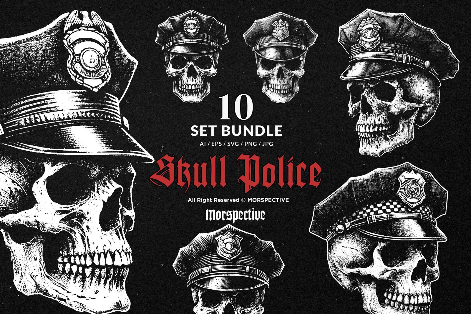 10 Bundle Dark Art Police Skull 1 10 Bundle Dark Art Police Skull