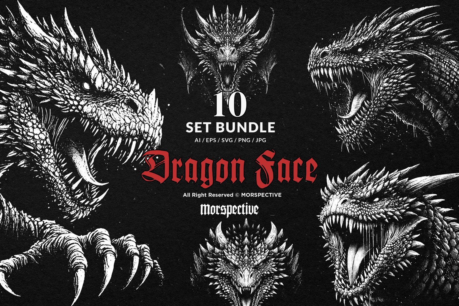 10 Bundle Dark Art Dragon Face 1 10 Bundle Dark Art Dragon Face
