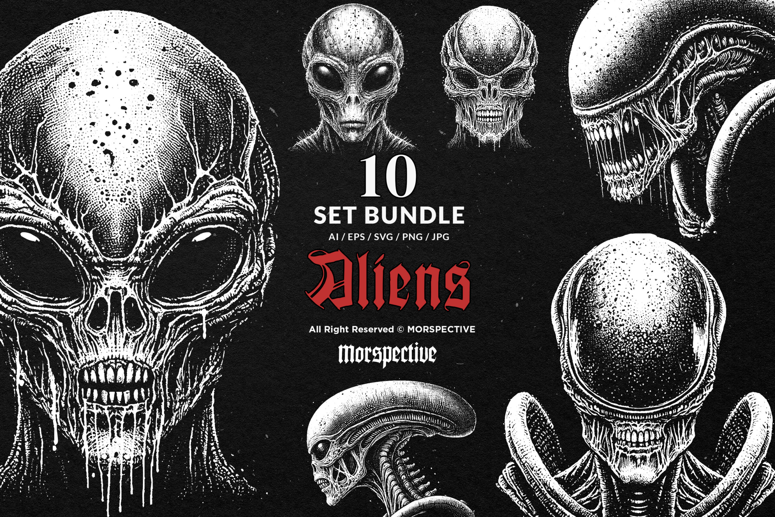 10 Bundle Dark Art Alien