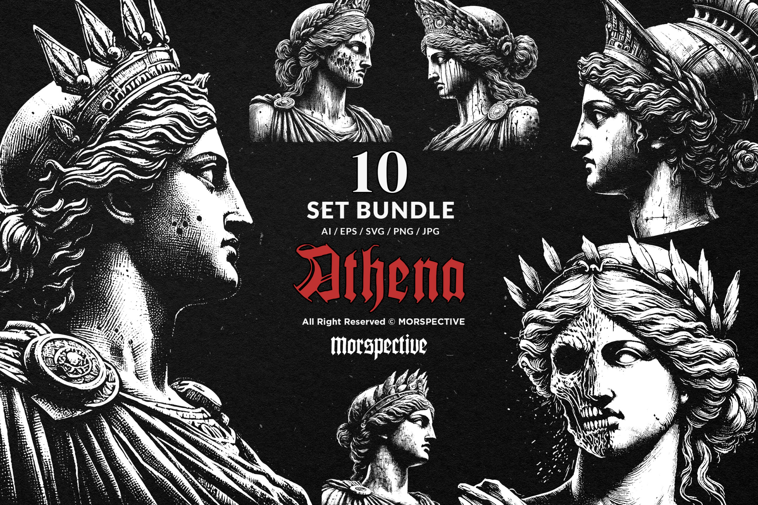 10 Bundle Dark Art Lady Athena 1 10 Bundle Dark Art Lady Athena