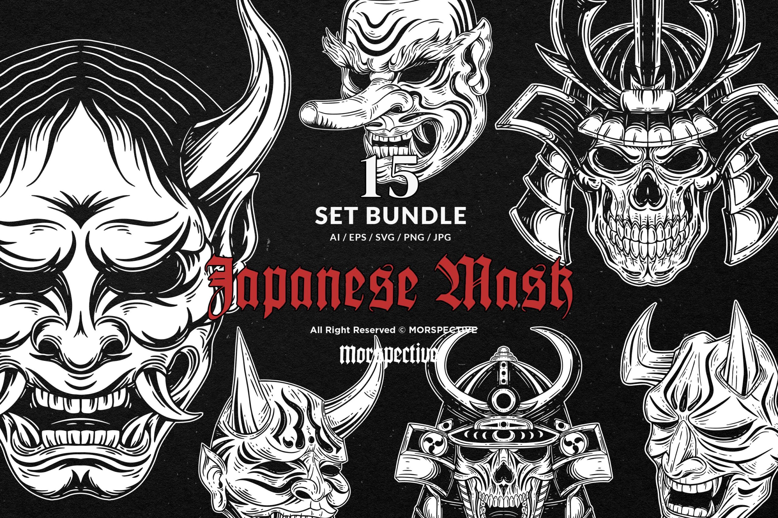 15 Set Bundle Japanese Demon Mask