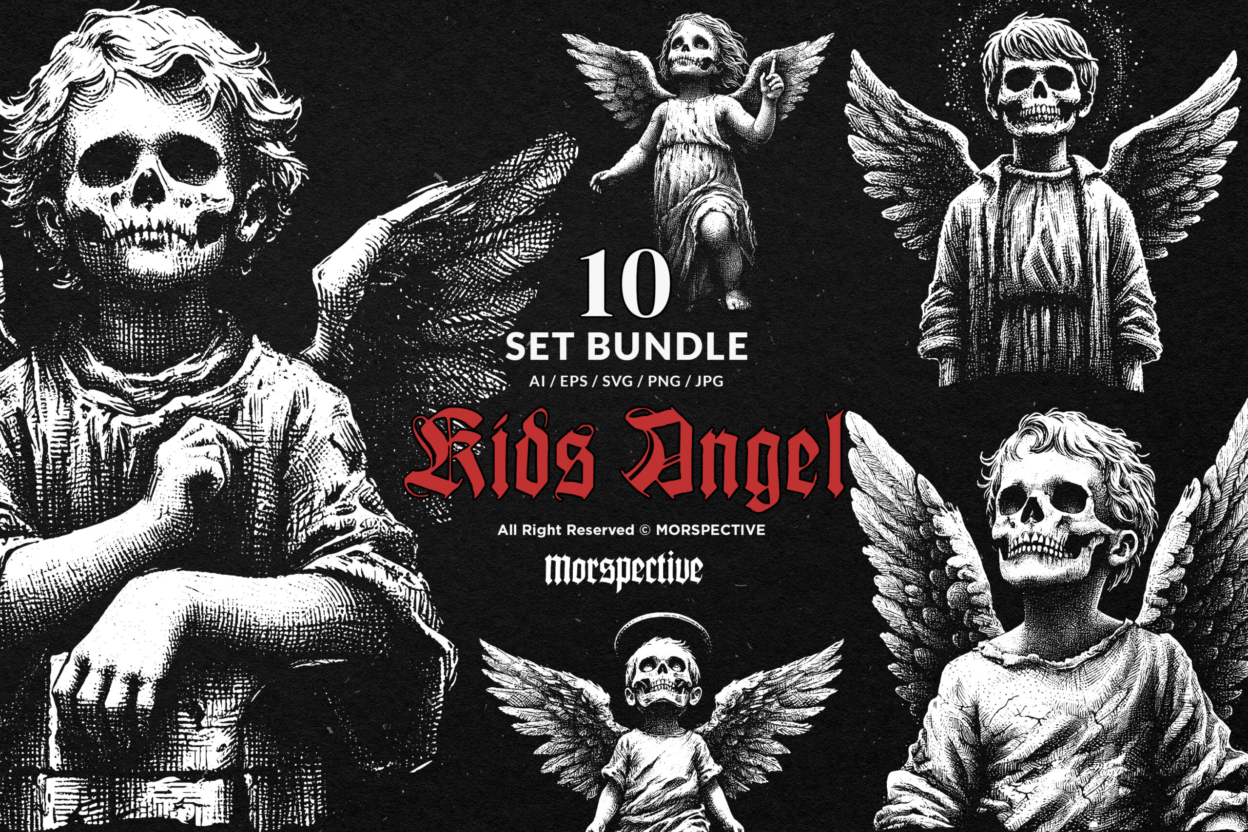 10 Bundle Dark Art Skull Kids Angel 1 10 Bundle Dark Art Skull Kids Angel