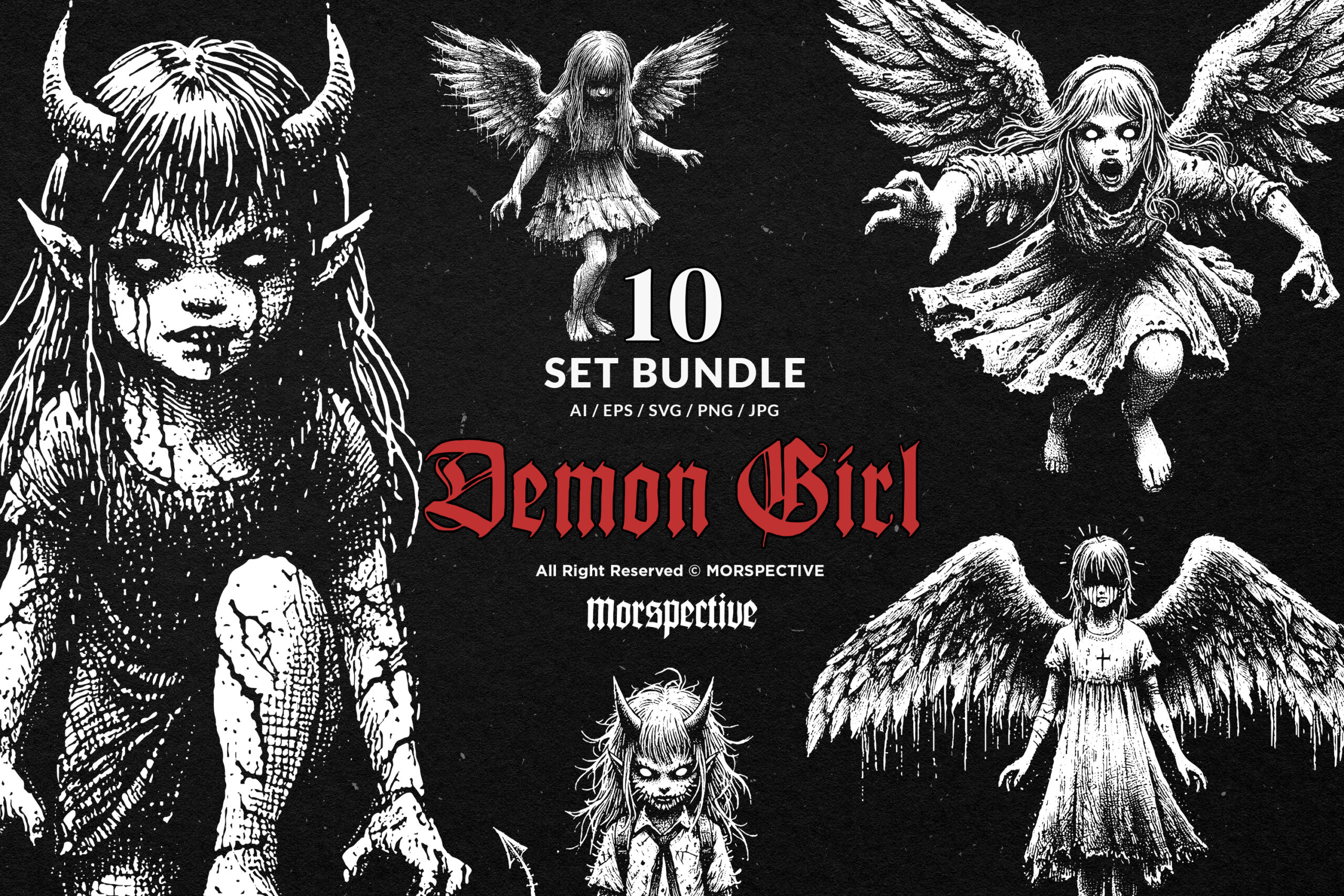 10 Bundle Dark Art Demon Girl 1 10 Bundle Dark Art Demon Girl