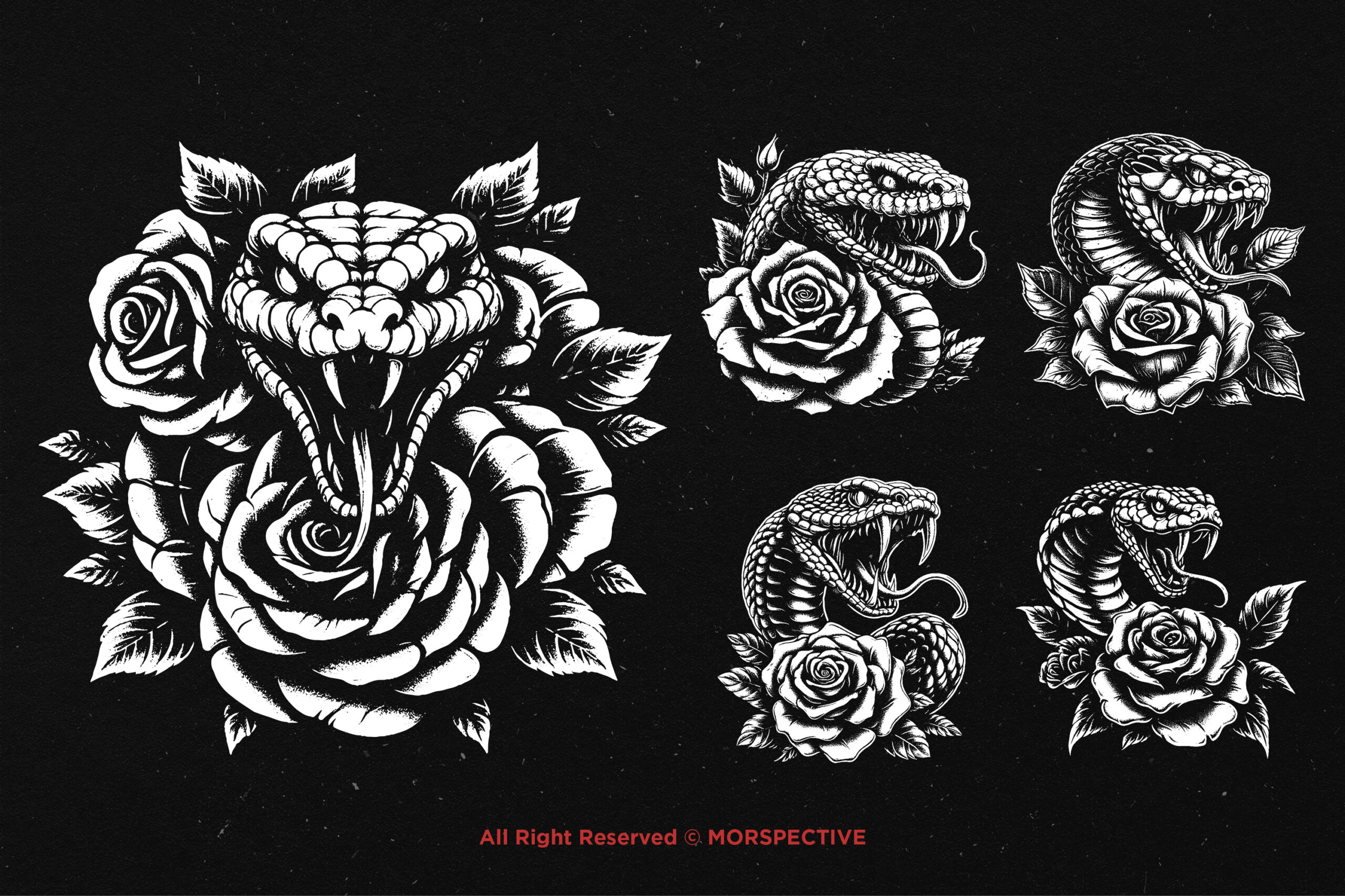 10 Bundle Dark Art Snakes Rose - Image 3