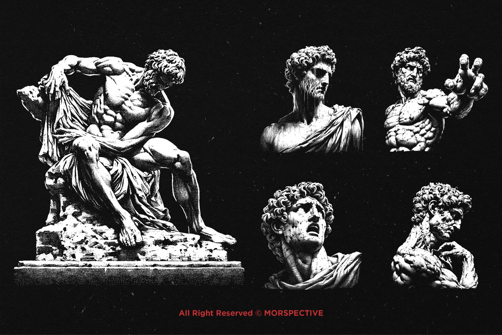 10 Bundle Dark Art Roman Statue 3 10 Bundle Dark Art Roman Statue - Image 3