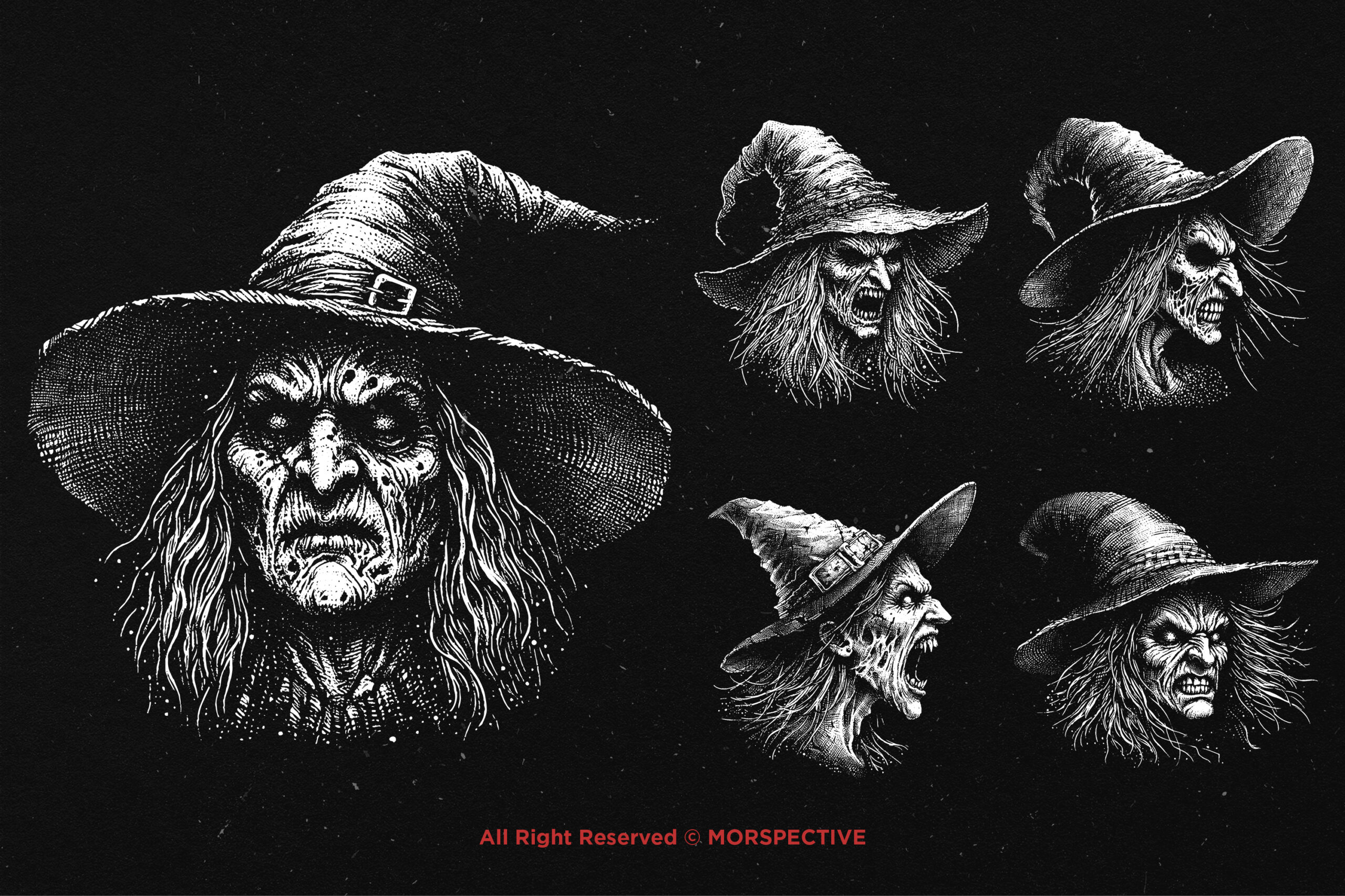 10 Bundle Dark Art Witch Face - Image 3