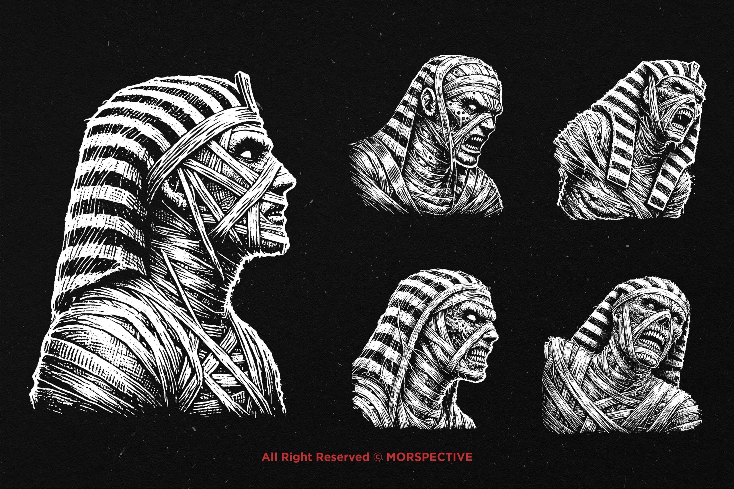 10 Bundle Dark Art Ancient Egypt Mummy - Image 3