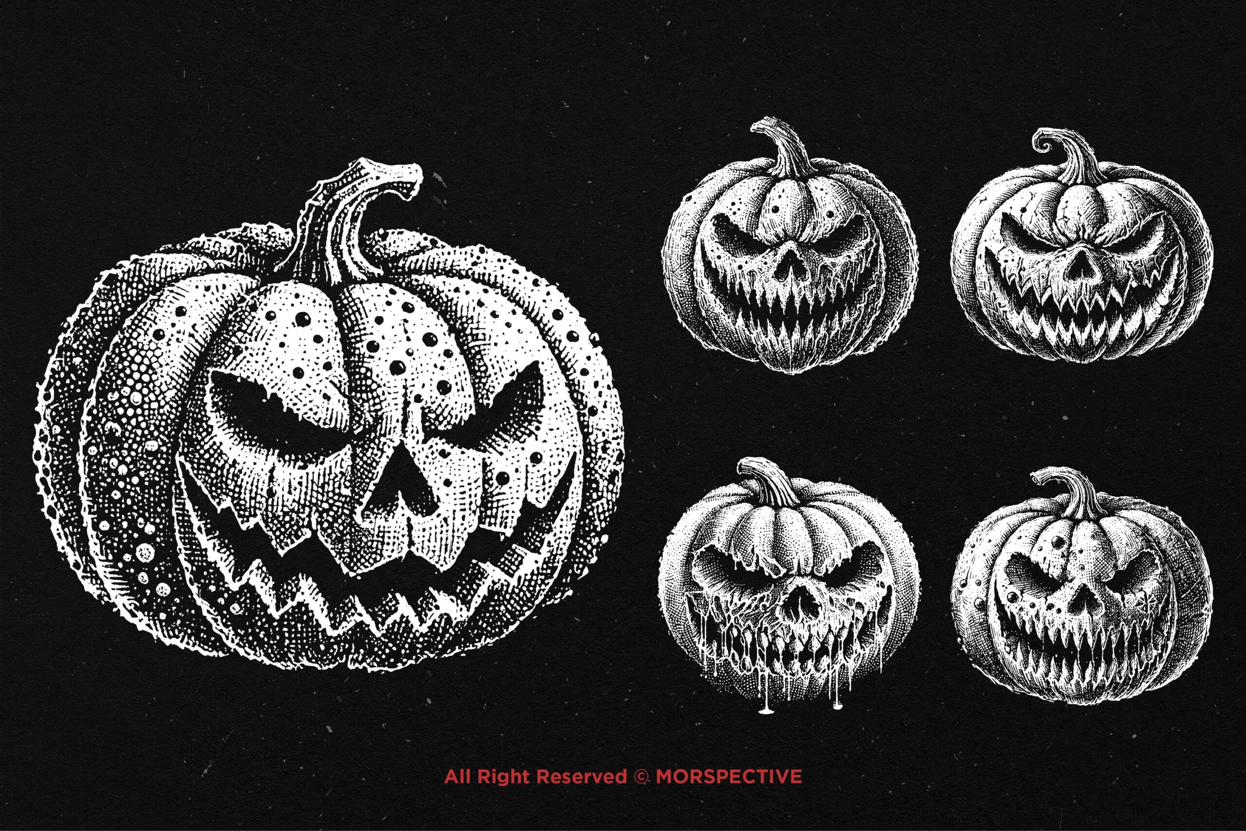 10 Bundle Dark Art Pumpkin Halloween - Image 3