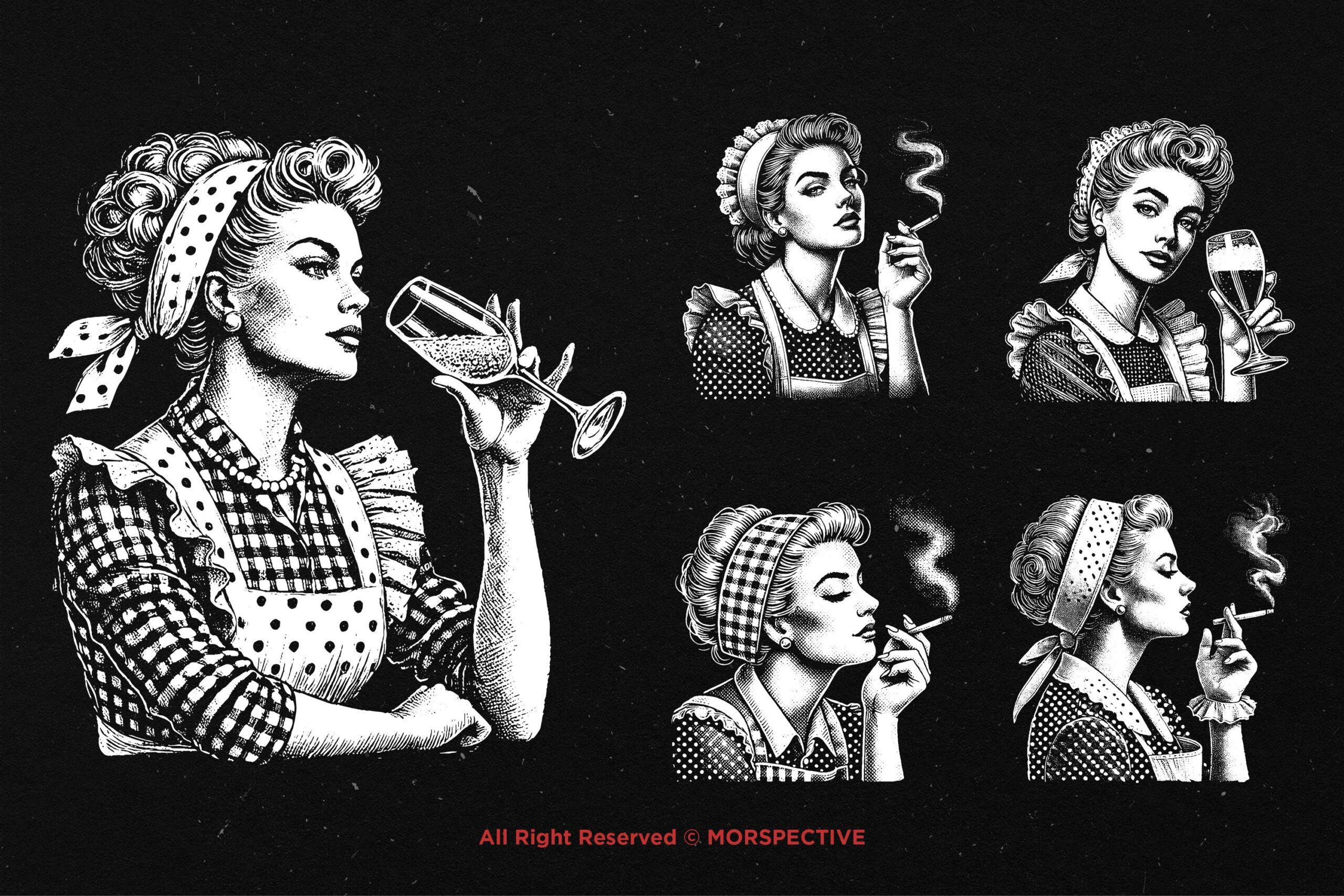 10 Bundle Dark Art Retro Housewife - Image 3