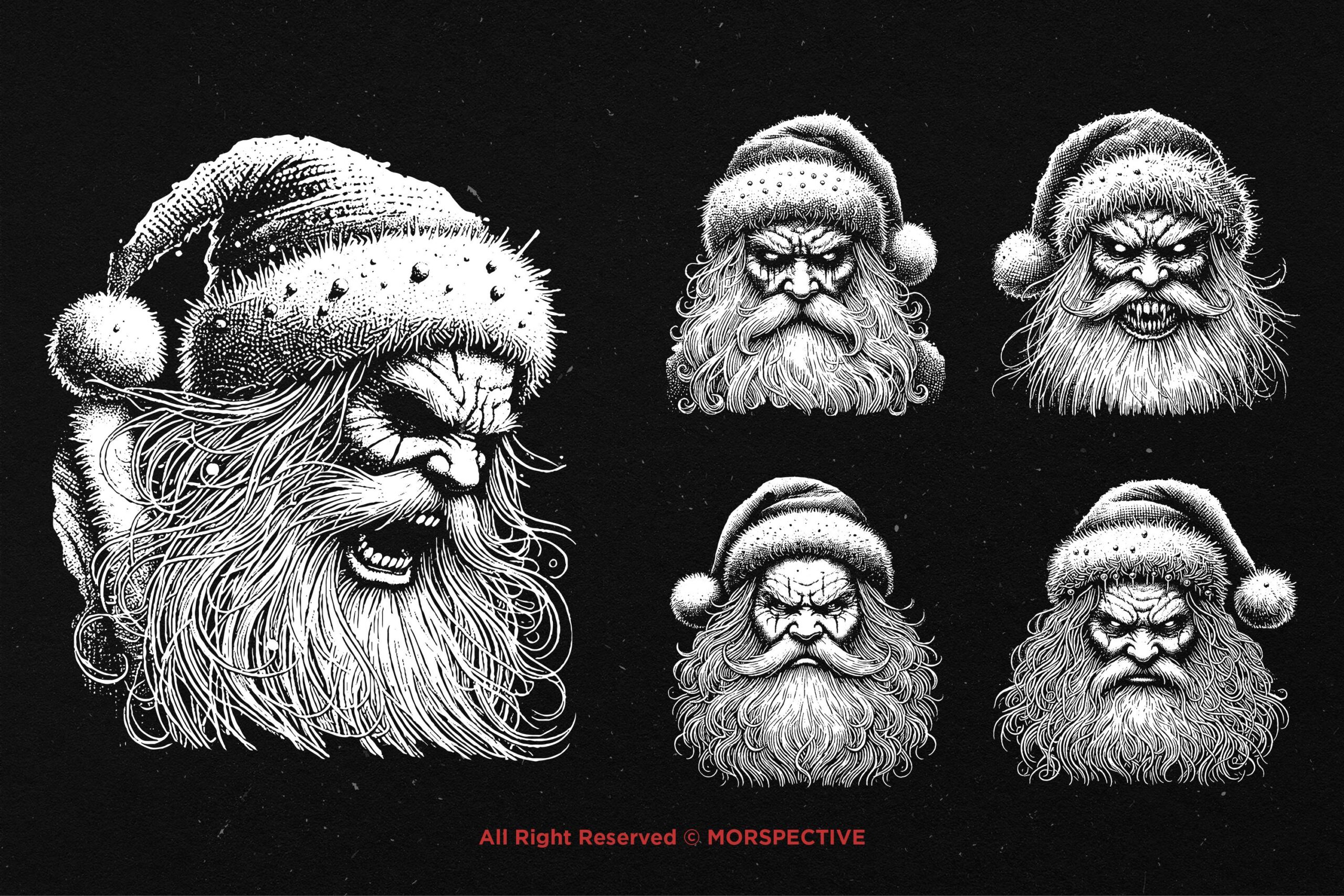 10 Bundle Dark Art Santa Claus - Image 3