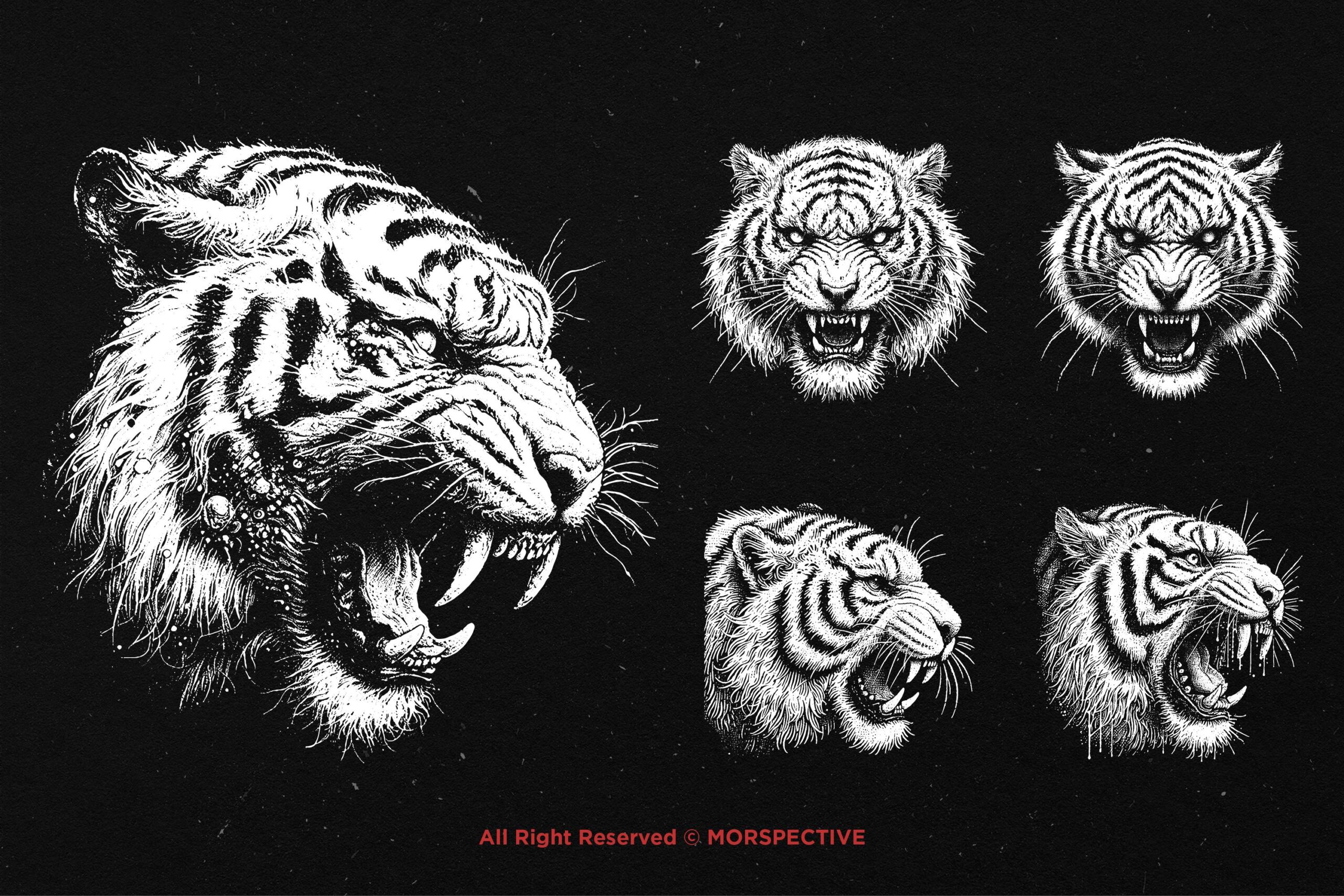 10 Bundle Dark Art White Tiger - Image 3