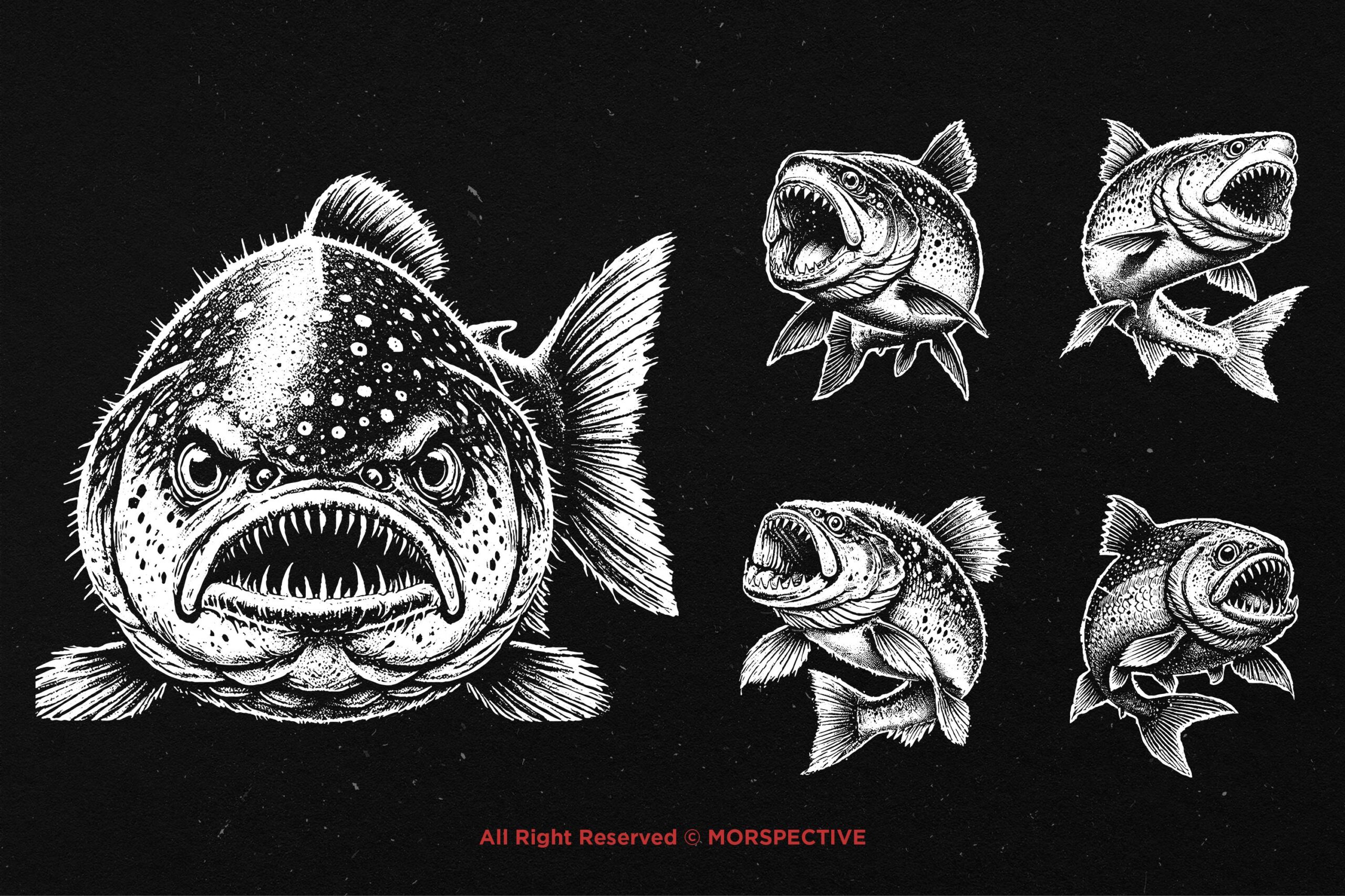 10 Bundle Dark Art Piranha - Image 3