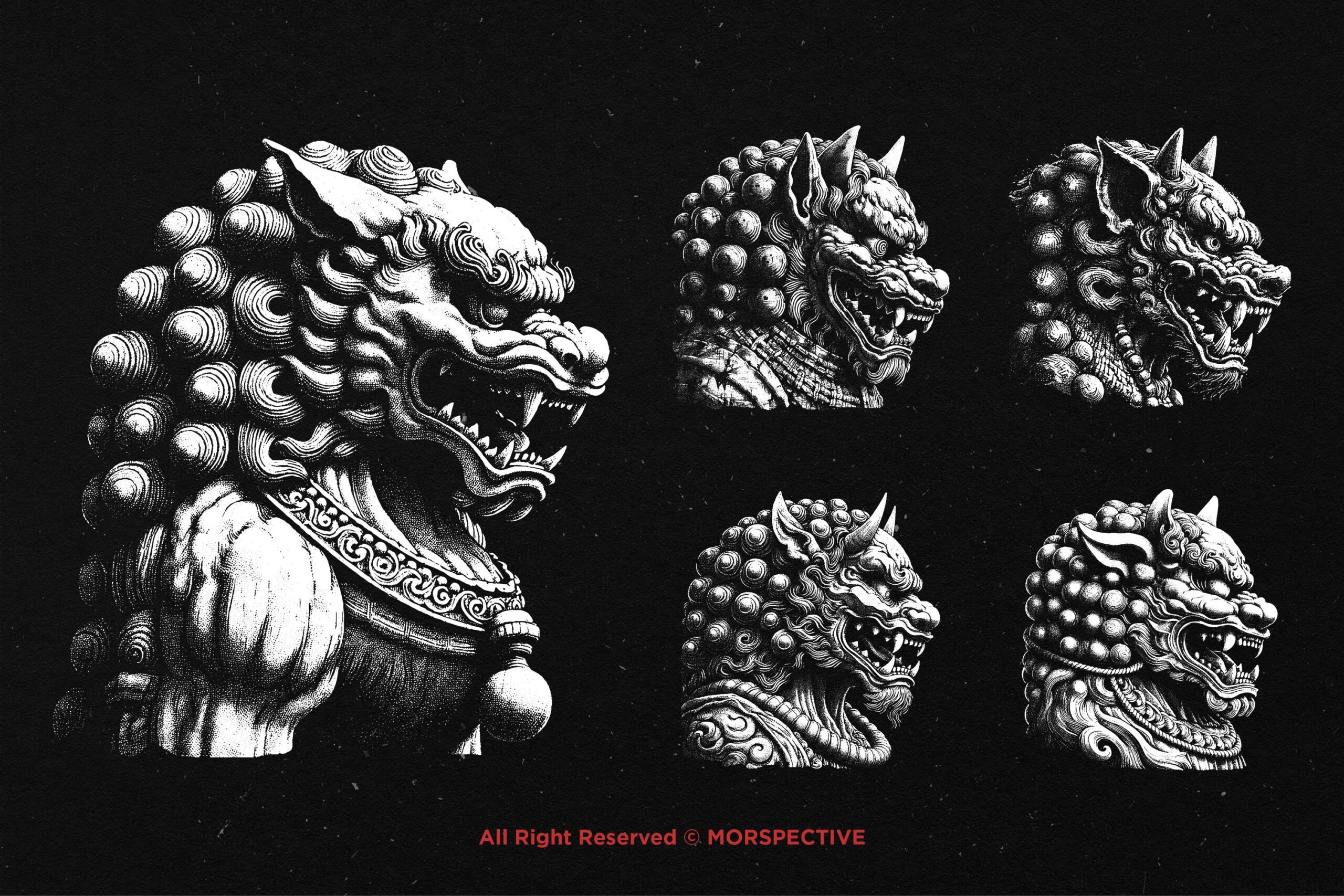 10 Bundle Dark Art Komainu Statue - Image 3