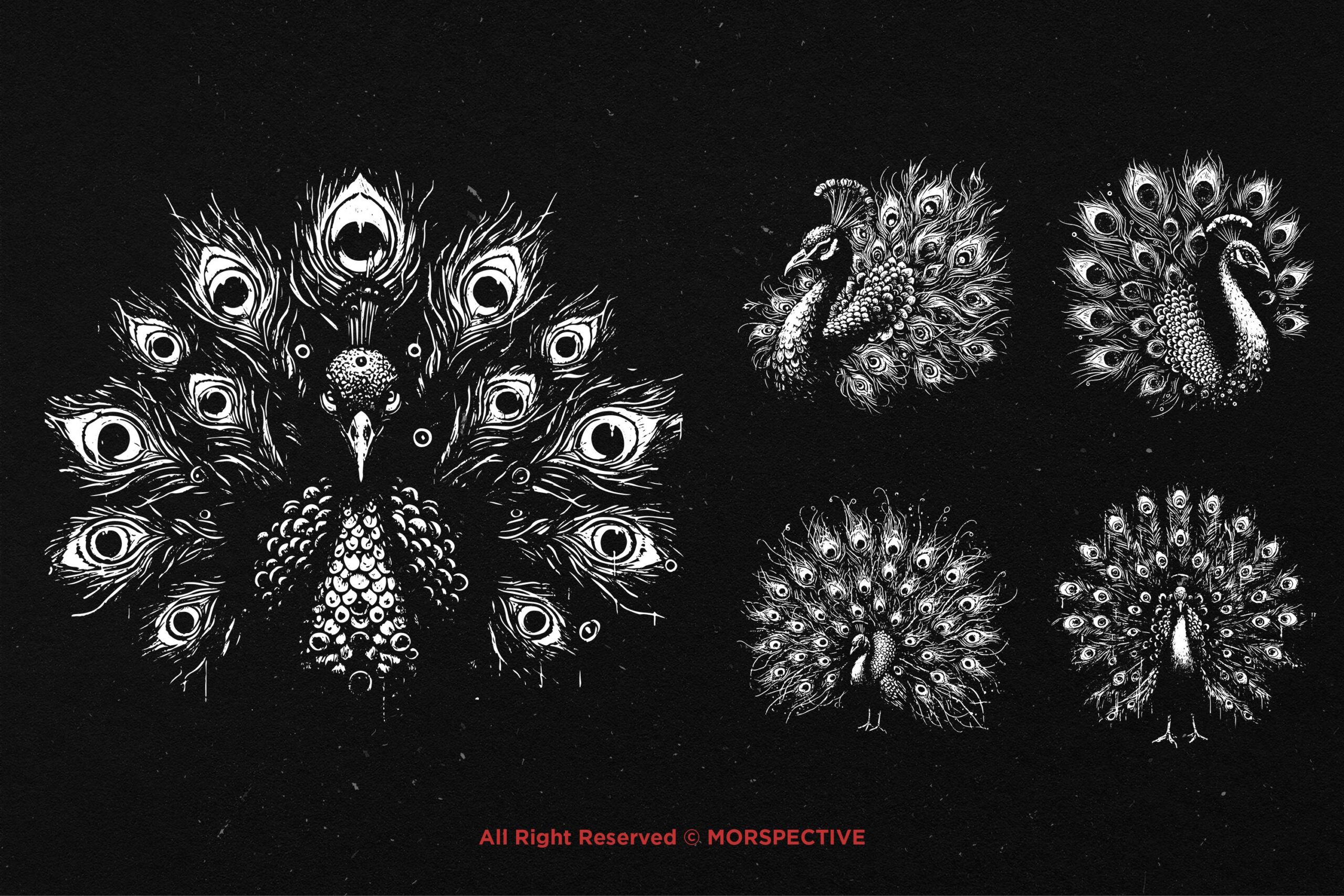 10 Bundle Dark Art Peacock - Image 3