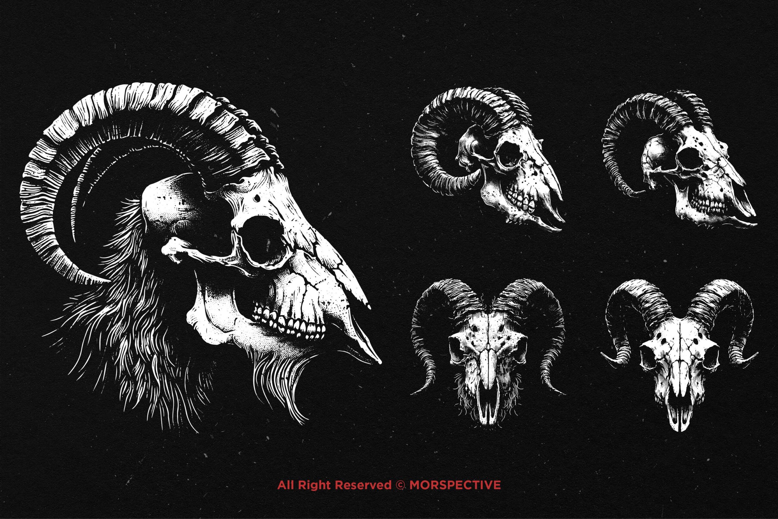 10 Bundle Dark Art Goat Skull - Image 3