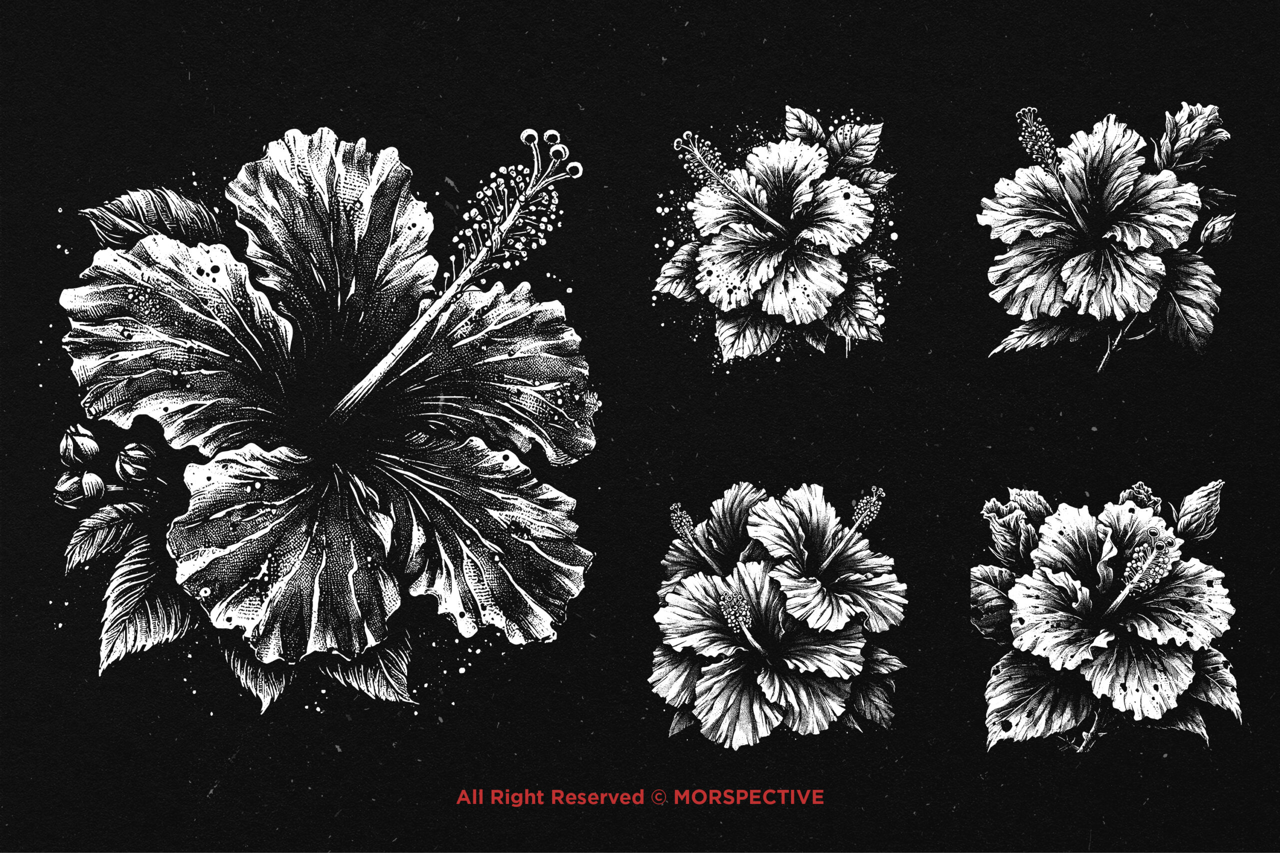 10 Bundle Dark Art Hibiscus Flower - Image 3