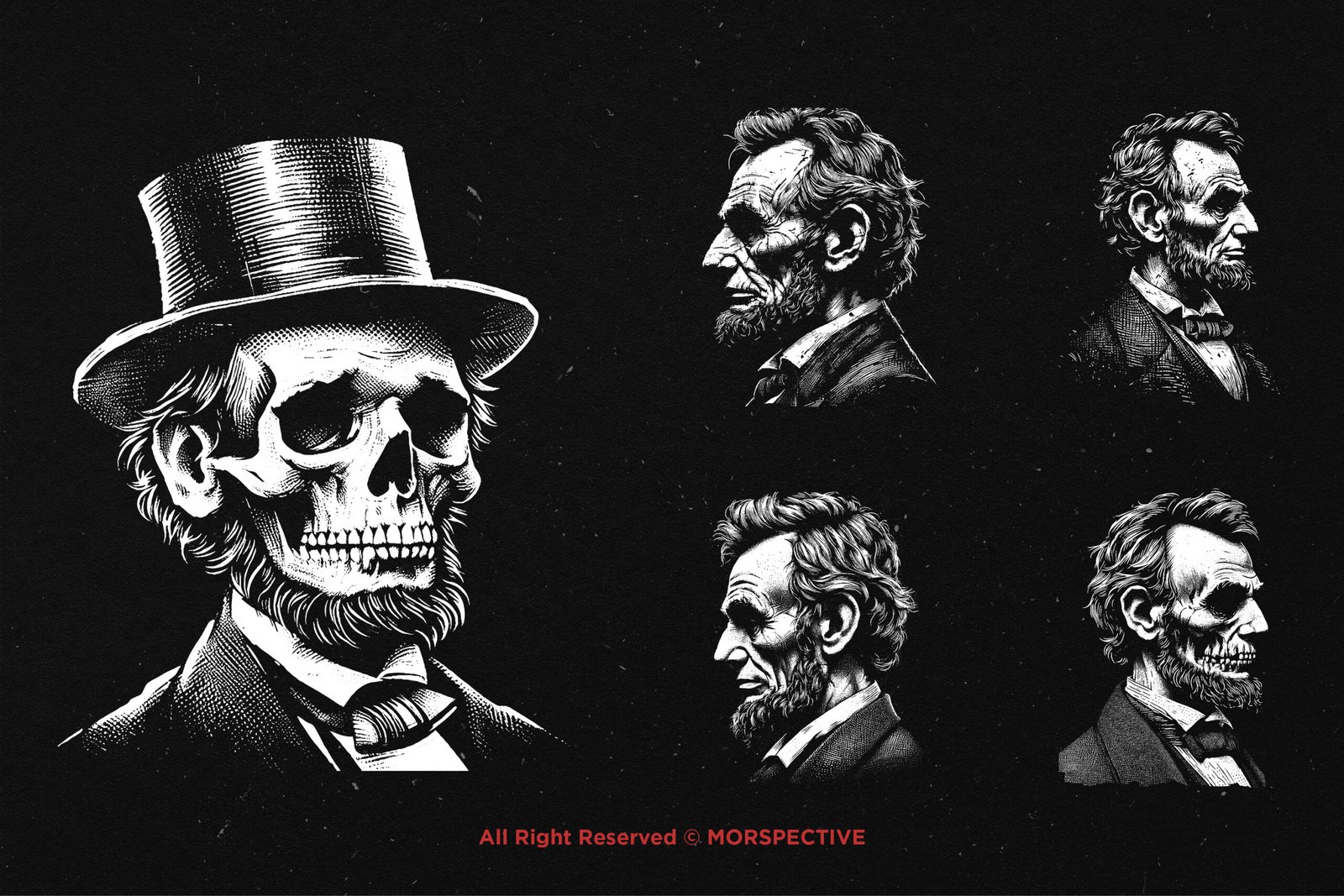 10 Bundle Dark Art Lincoln Skull 3 10 Bundle Dark Art Lincoln Skull - Image 3