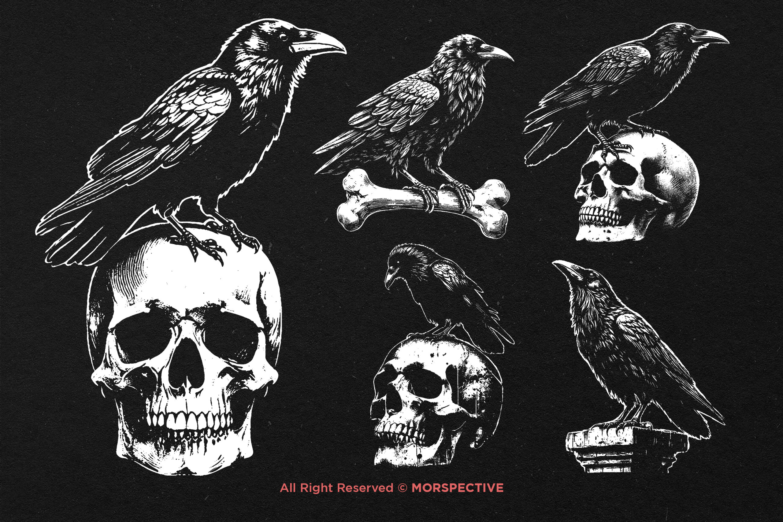 10 Bundle Dark Art Crows Bird - Image 2