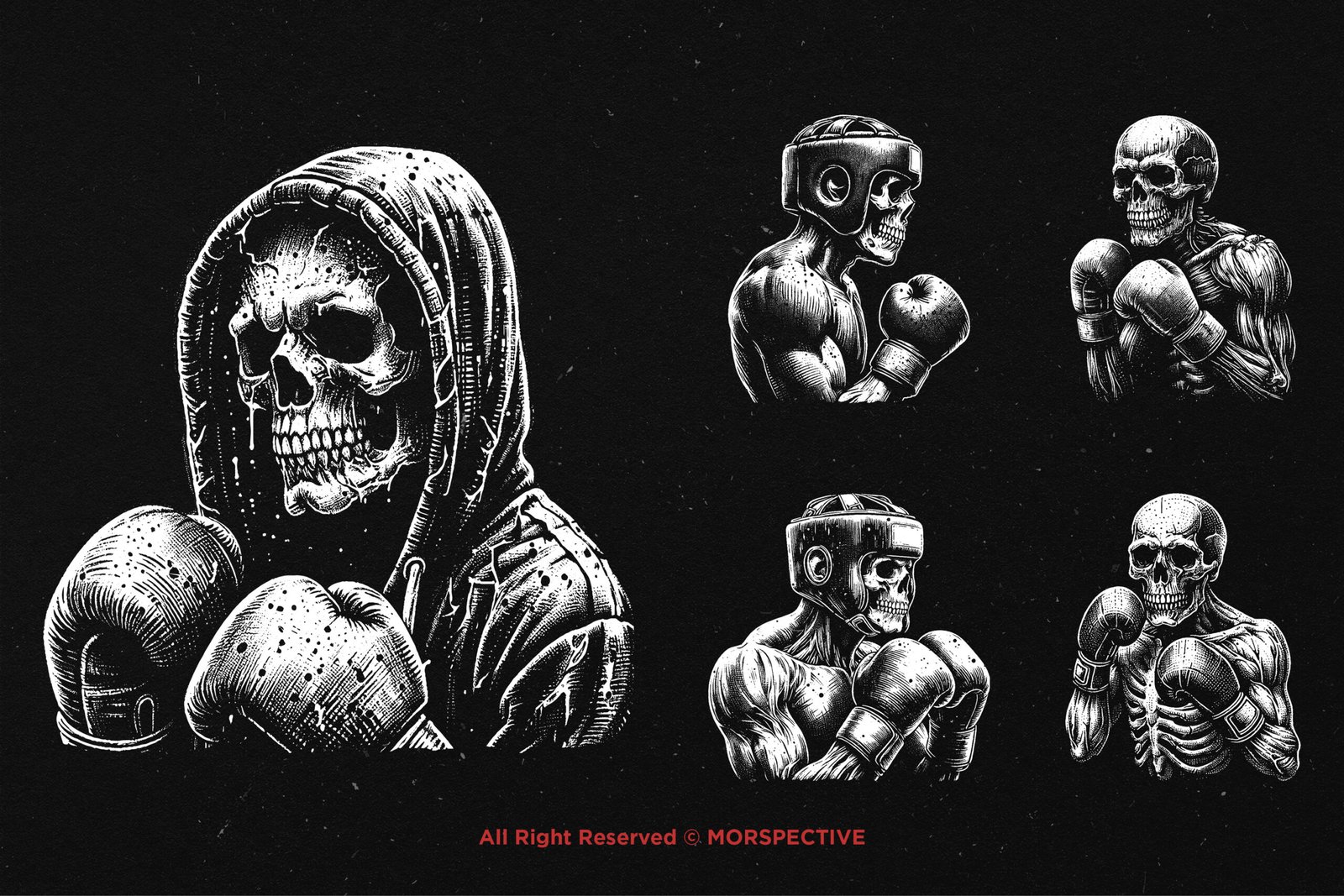 10 Bundle Dark Art Boxing Skull 3 10 Bundle Dark Art Boxing Skull - Image 3