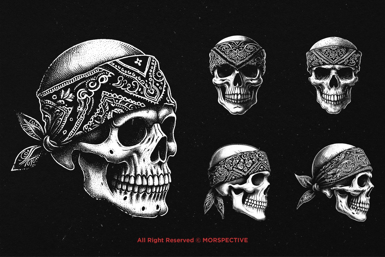 10 Bundle Dark Art Skull Bandana 3 10 Bundle Dark Art Skull Bandana - Image 3