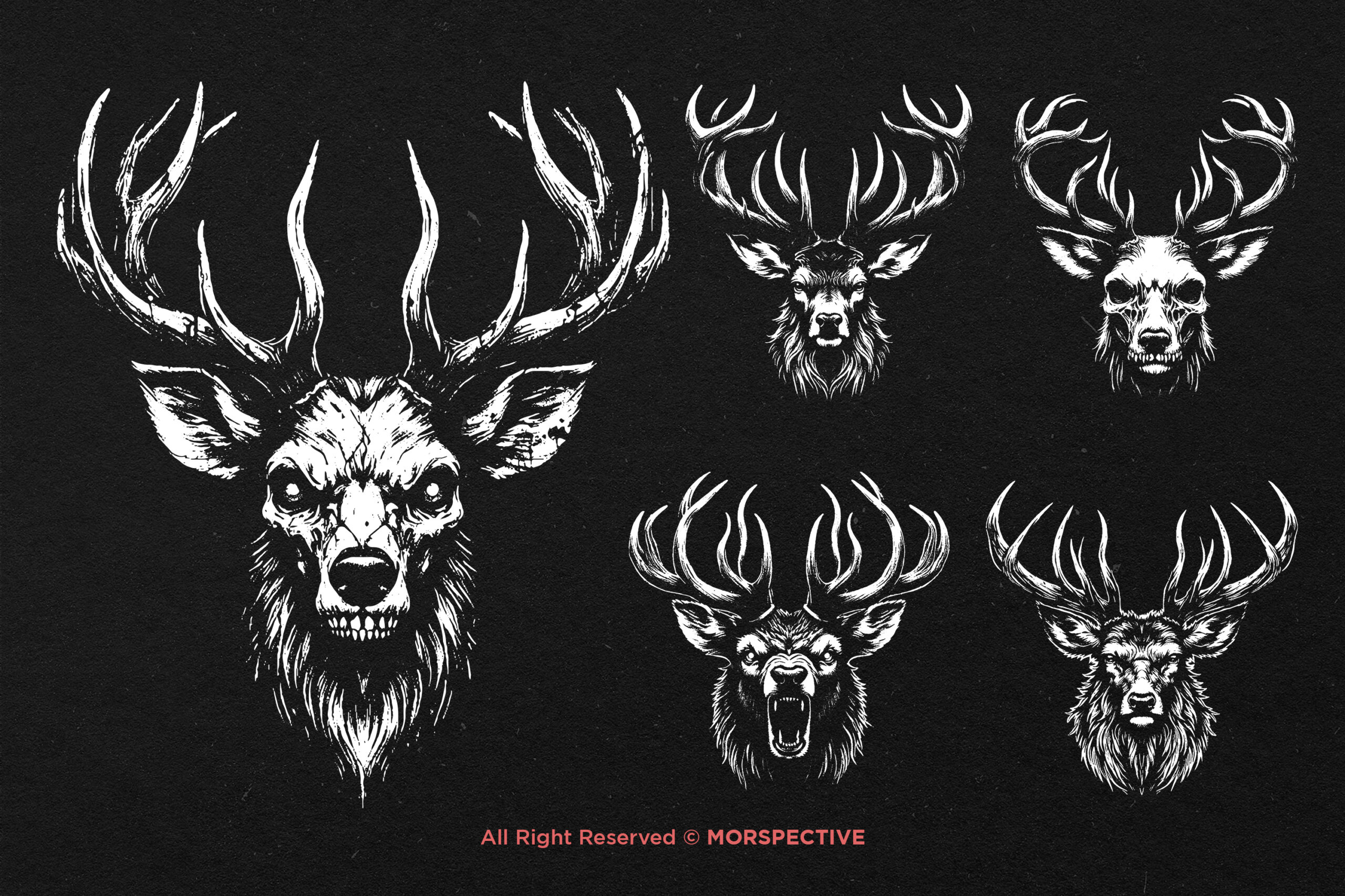 10 Bundle Dark Art Deer Stag Beast - Image 2