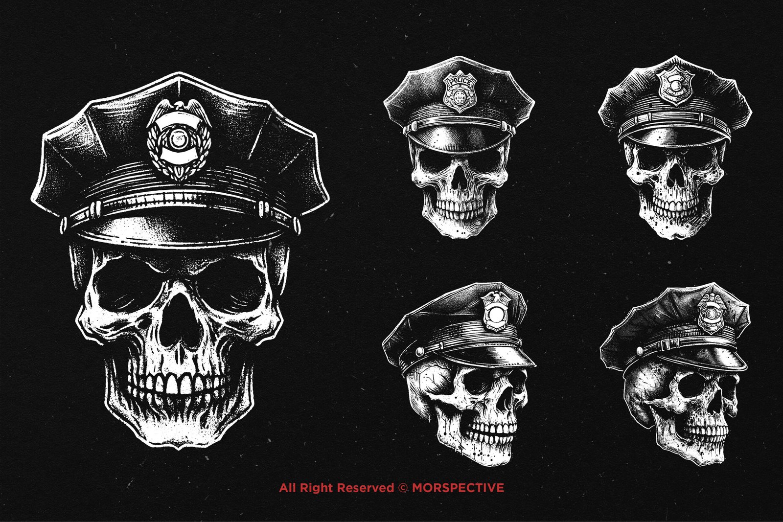 10 Bundle Dark Art Police Skull 3 10 Bundle Dark Art Police Skull - Image 3