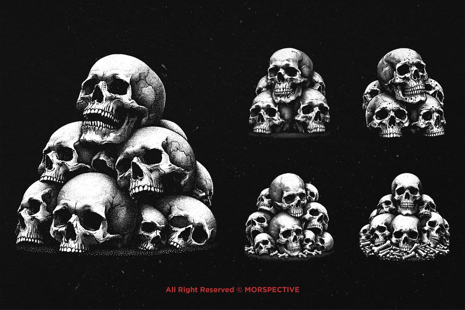 10 Bundle Dark Art Skull Head Pile 3 10 Bundle Dark Art Skull Head Pile - Image 3
