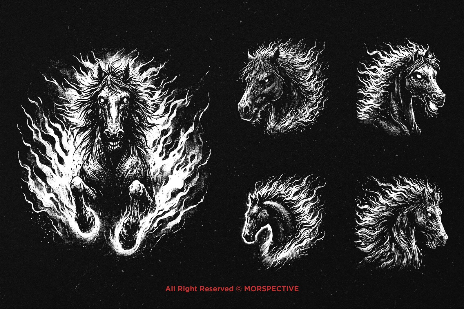 10 Bundle Dark Art Horse Fire Burn 3 10 Bundle Dark Art Horse Fire Burn - Image 3