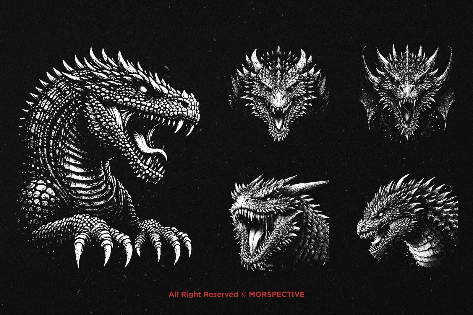 10 Bundle Dark Art Dragon Face 3 10 Bundle Dark Art Dragon Face - Image 3