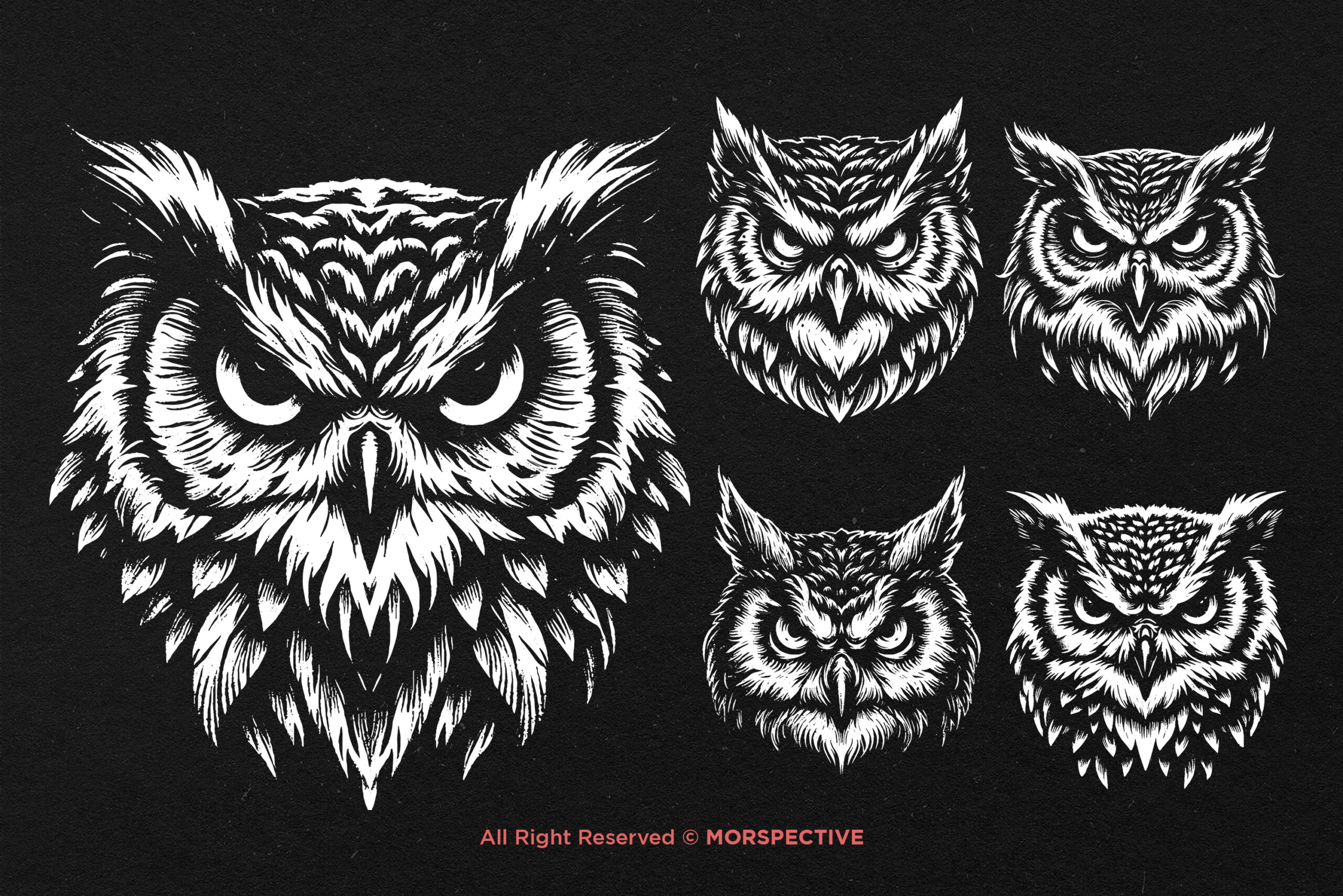 10 Bundle Dark Art Owl Bird 3 10 Bundle Dark Art Owl Bird - Image 3