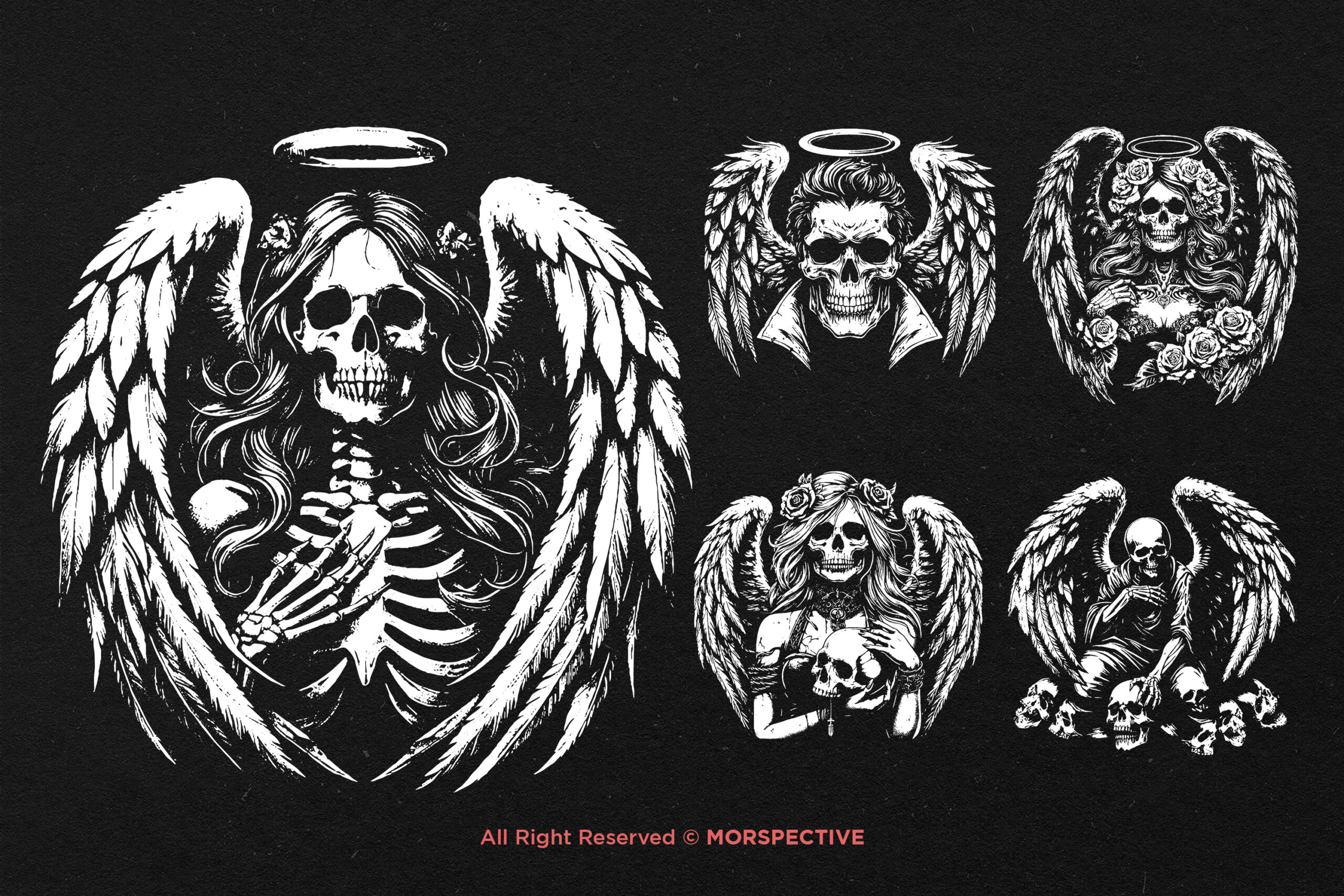 10 Bundle Dark Art Skull Angel - Image 3