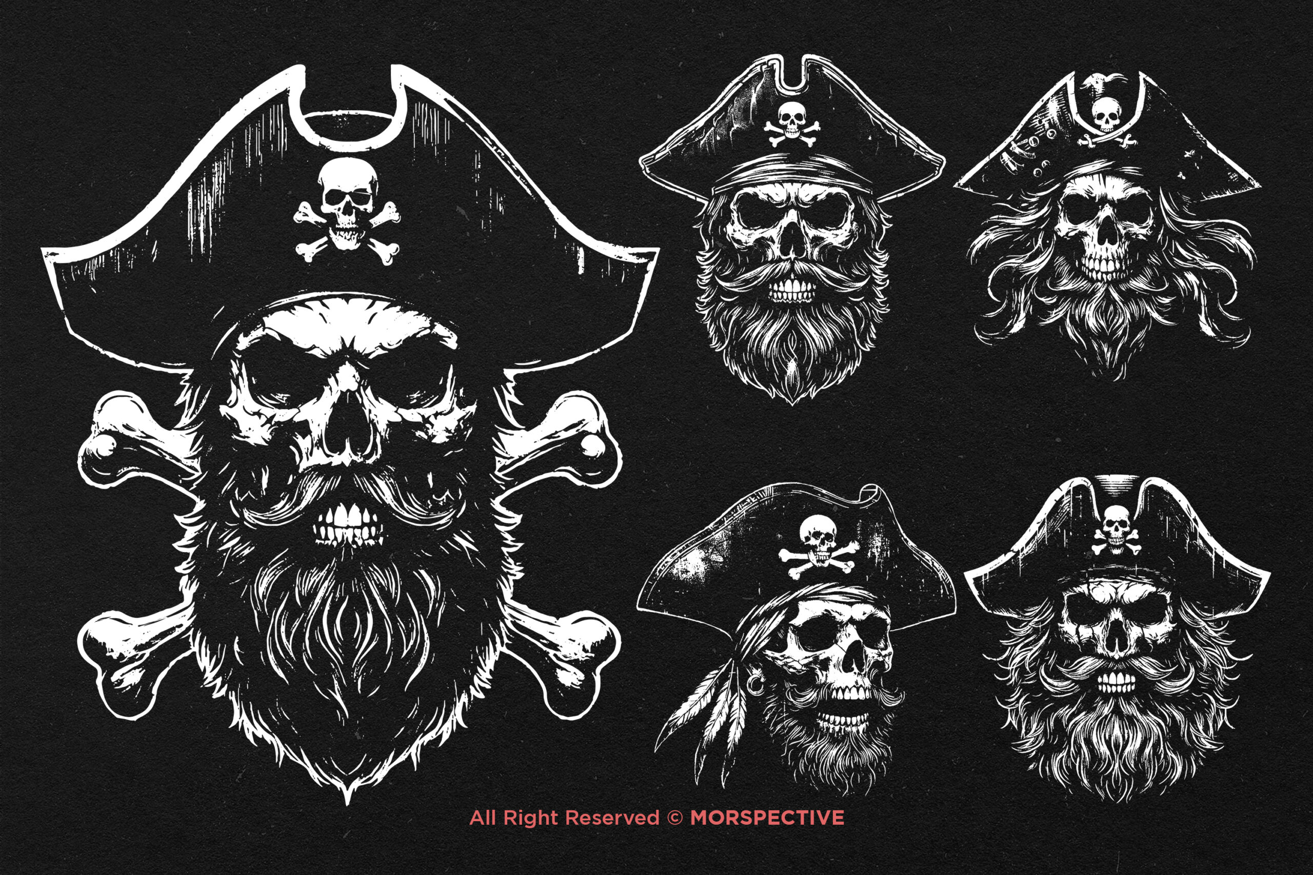10 Bundle Dark Art Skull Pirates - Image 3