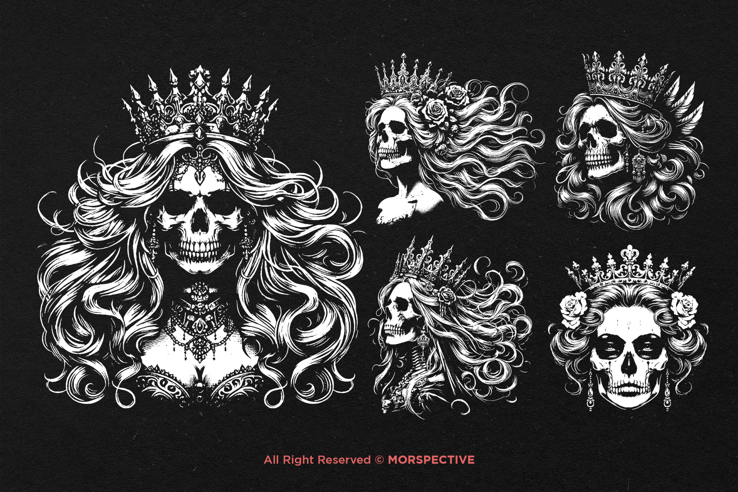 10 Bundle Dark Art Skull Queens - Image 3
