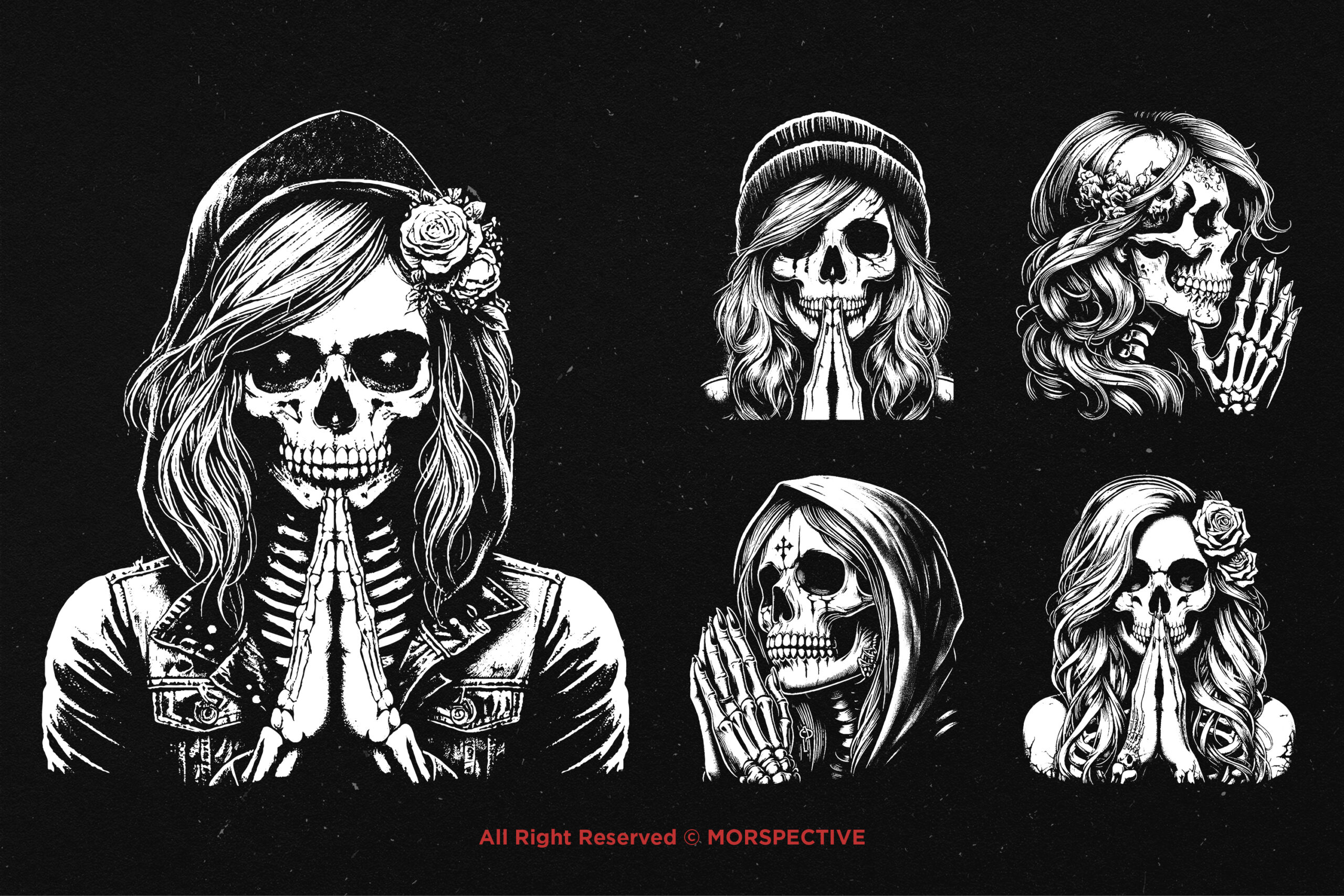 10 Bundle Dark Art Skull Girl - Image 4