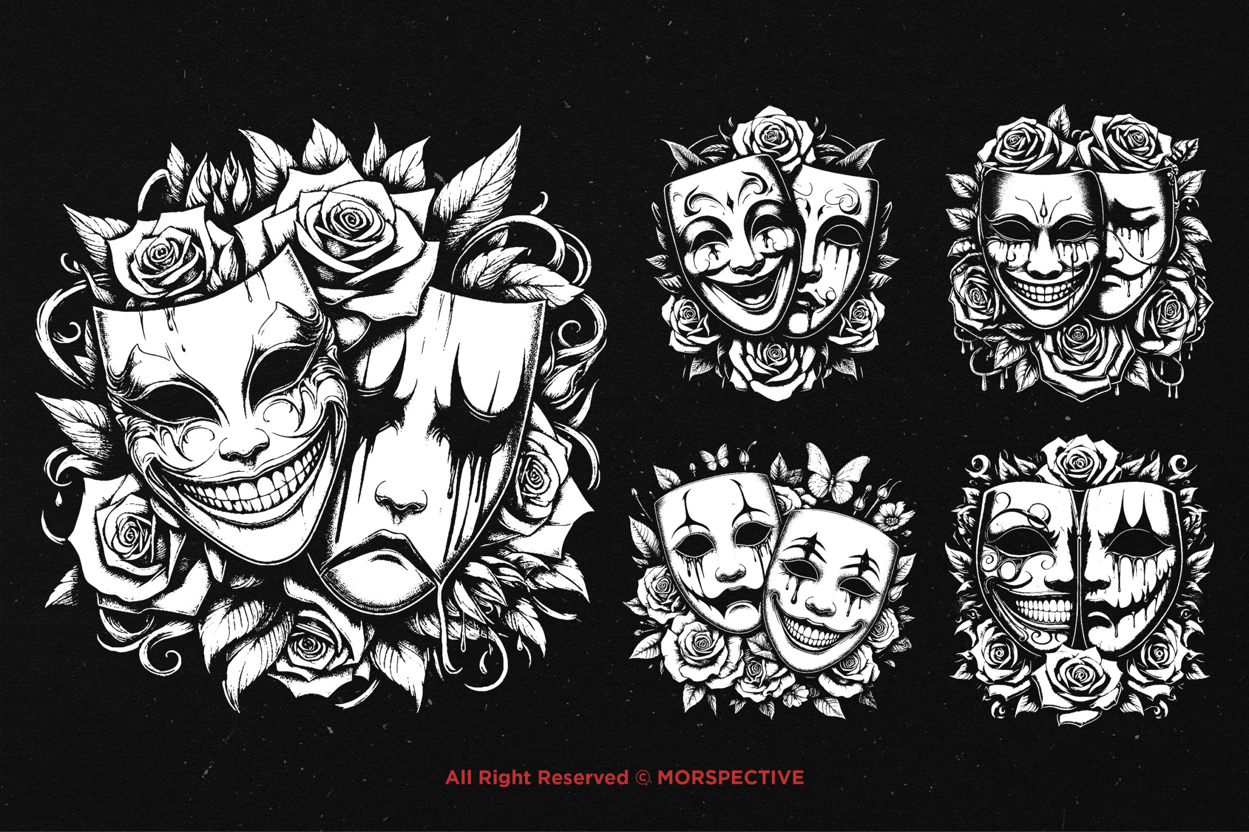 10 Bundle Dark Art Smile and Cry Mask - Image 4