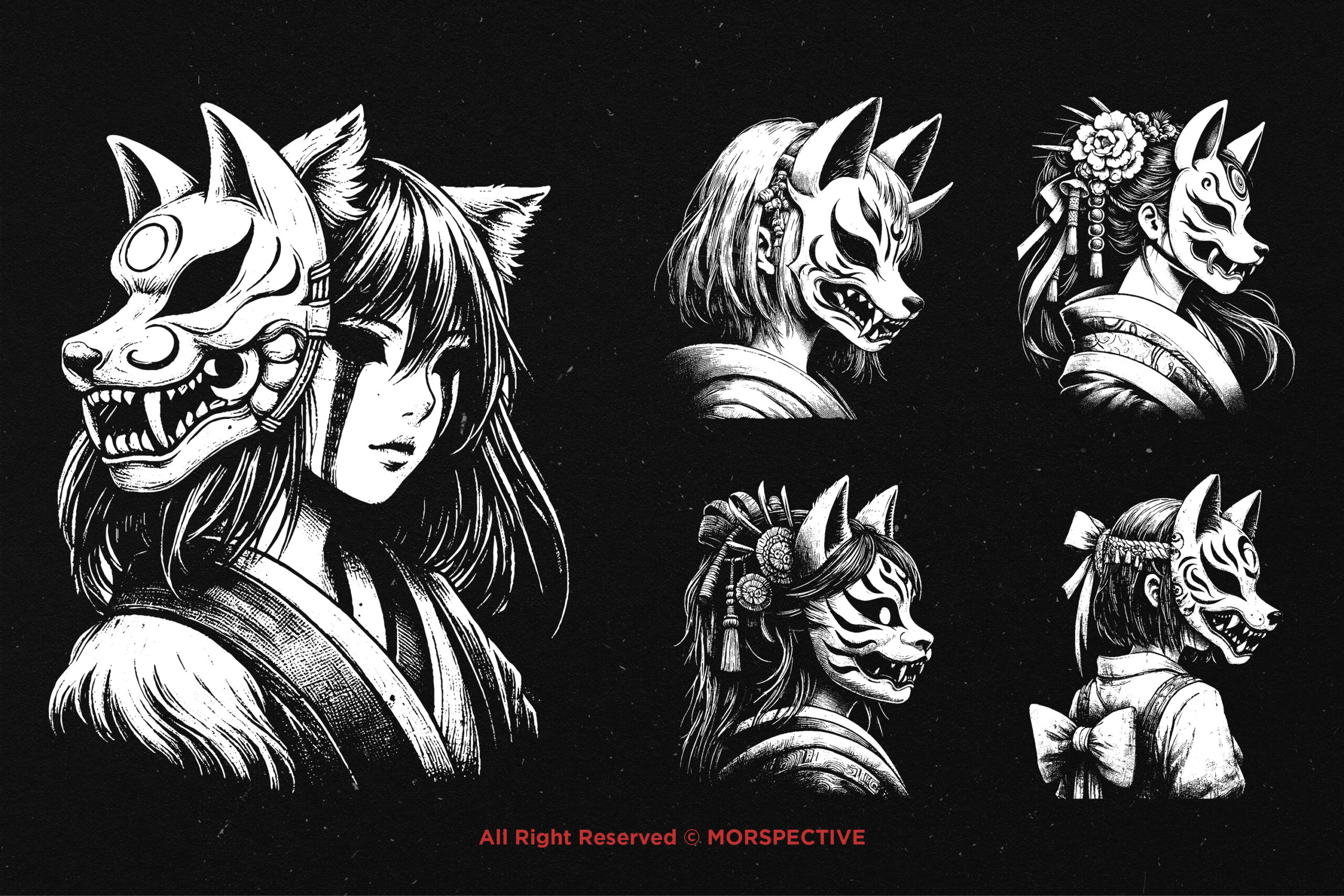 10 Bundle Dark Art Kitsune Girl 3 10 Bundle Dark Art Kitsune Girl - Image 3