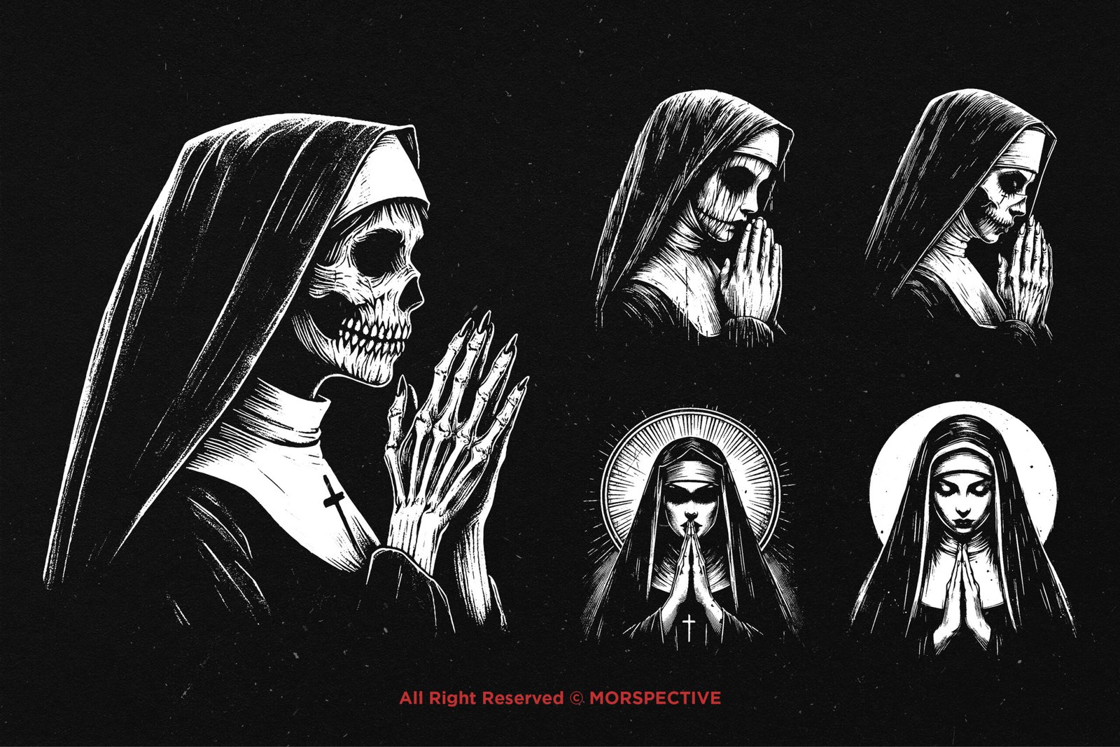 10 Bundle Dark Art Nun Prayer 3 10 Bundle Dark Art Nun Prayer - Image 3