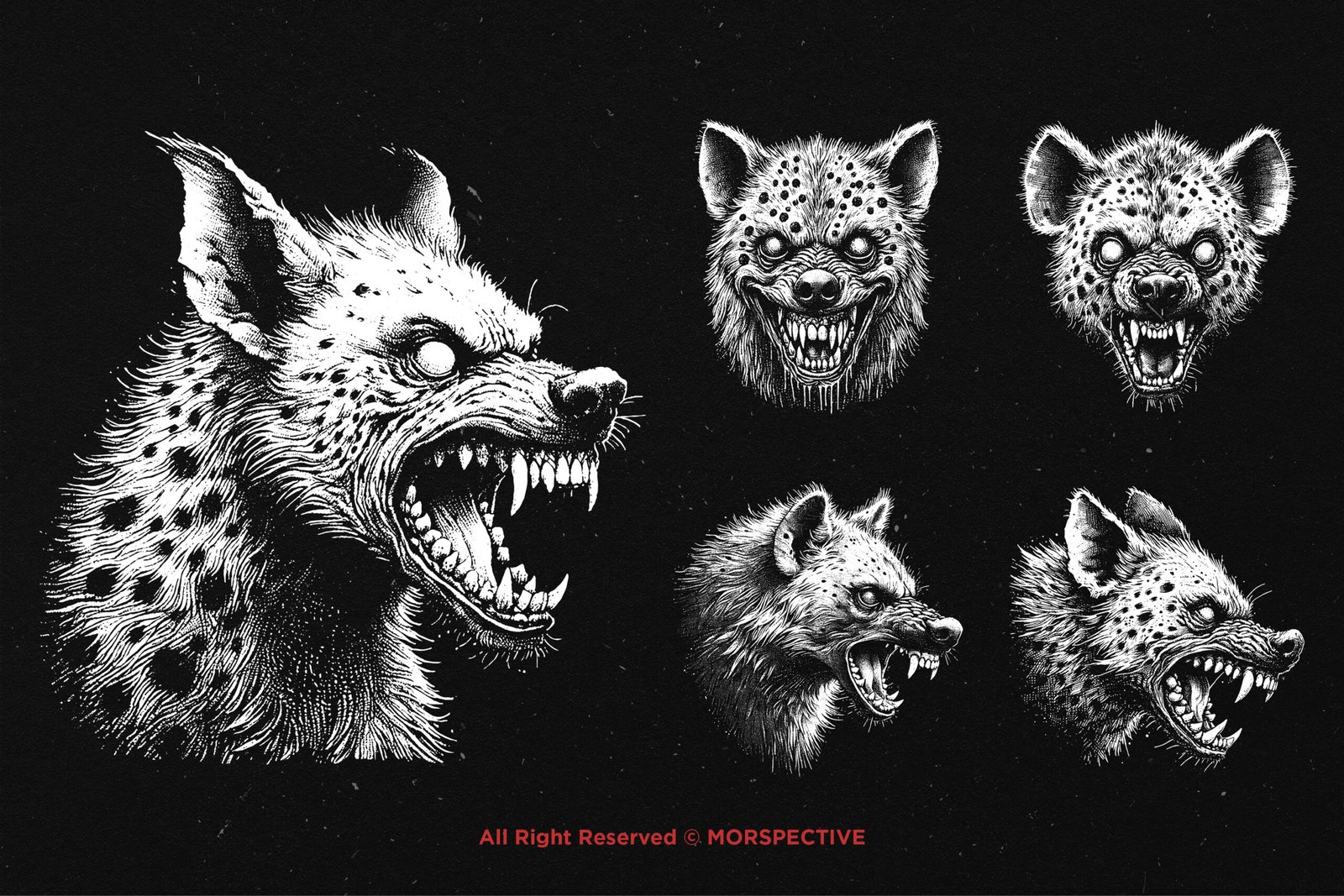 10 Bundle Dark Art Hyena Head 3 10 Bundle Dark Art Hyena Head - Image 3
