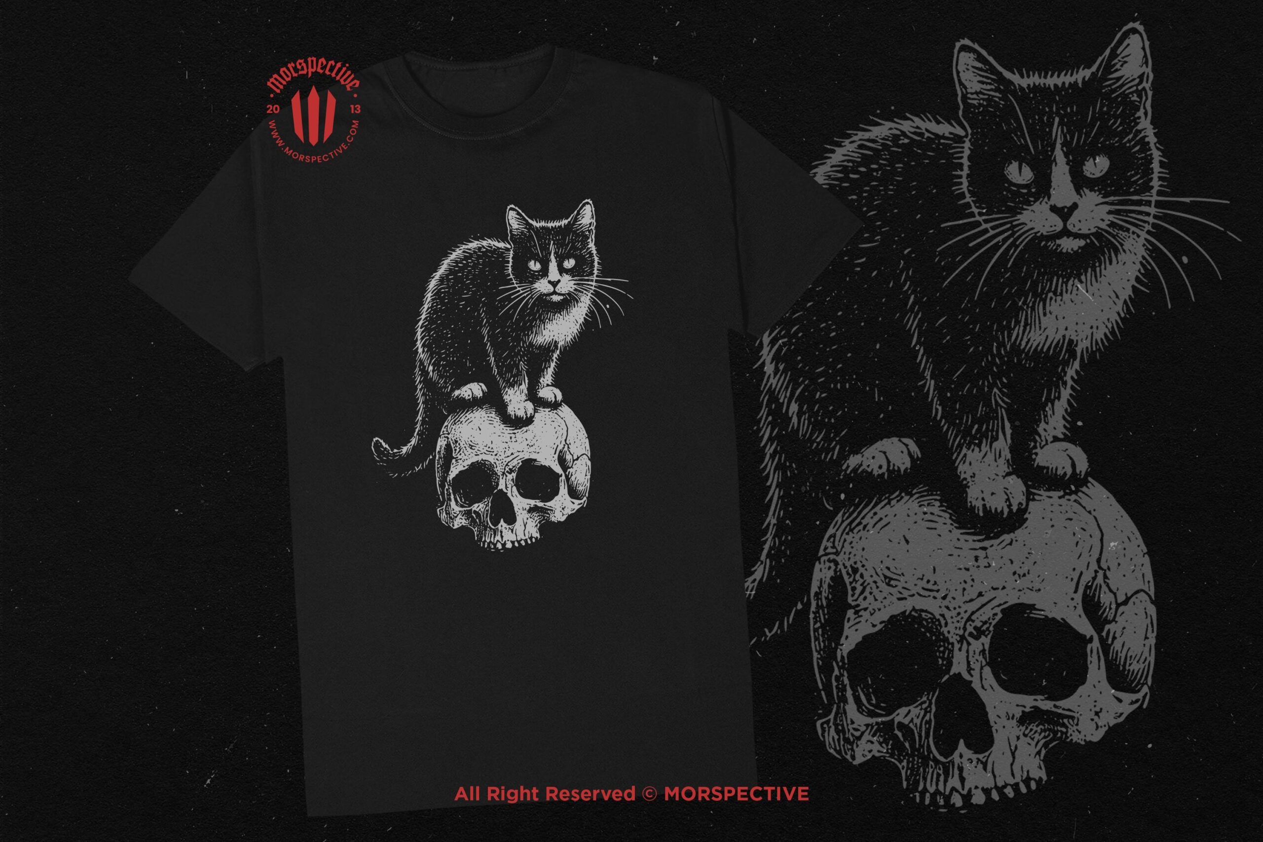 10 Bundle Dark Art Skull Cat - Image 2