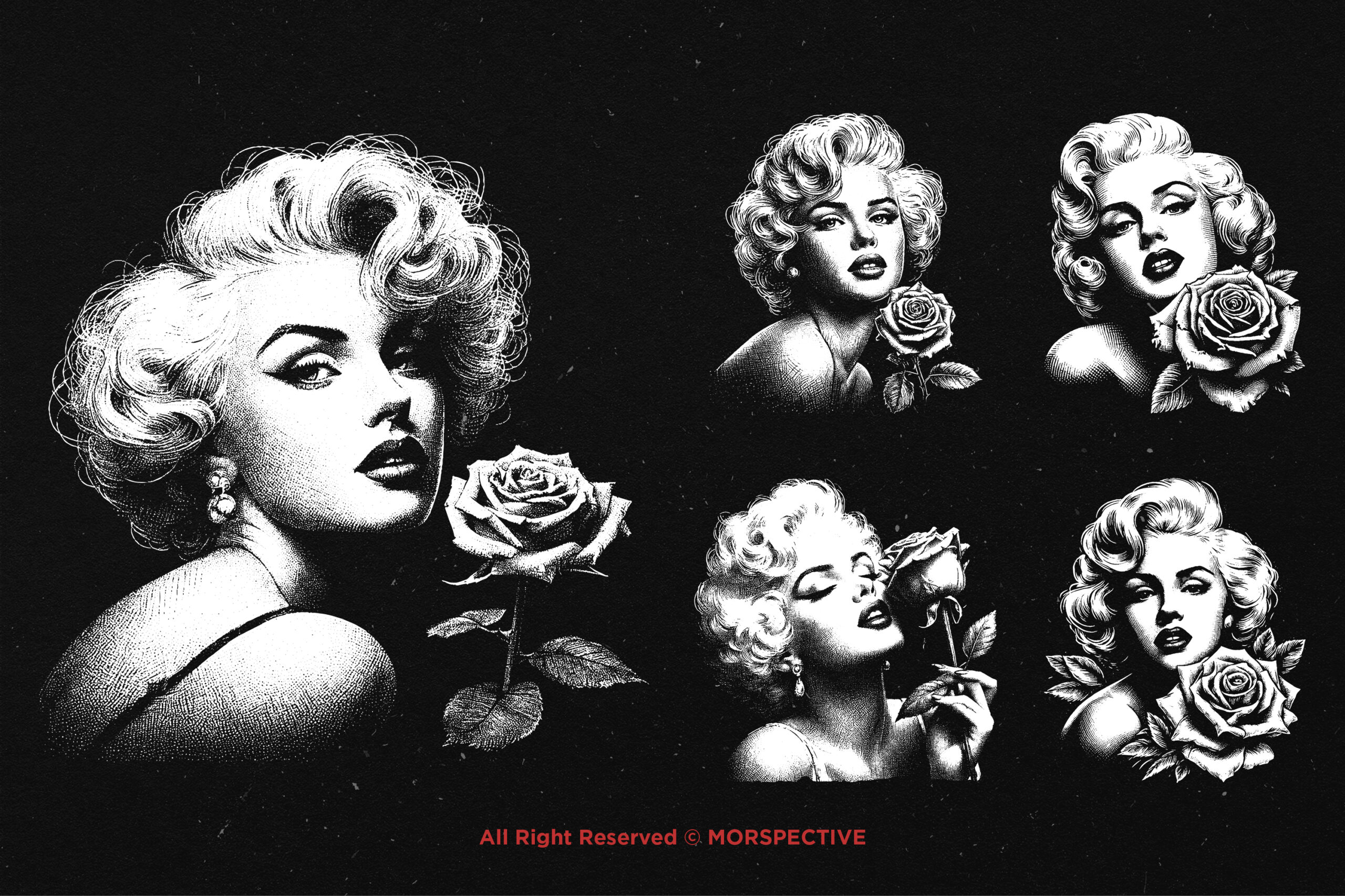10 Bundle Dark Art Marilyn Face - Image 4