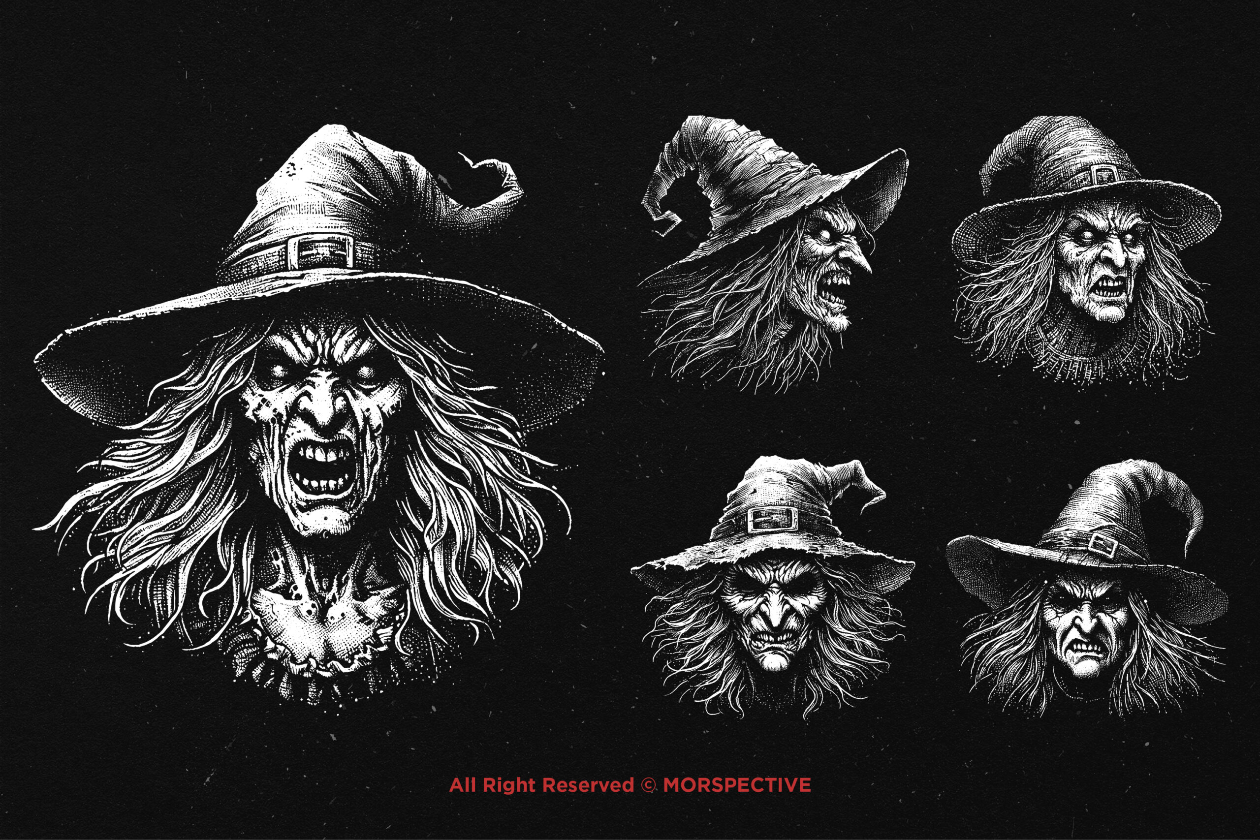 10 Bundle Dark Art Witch Face - Image 4
