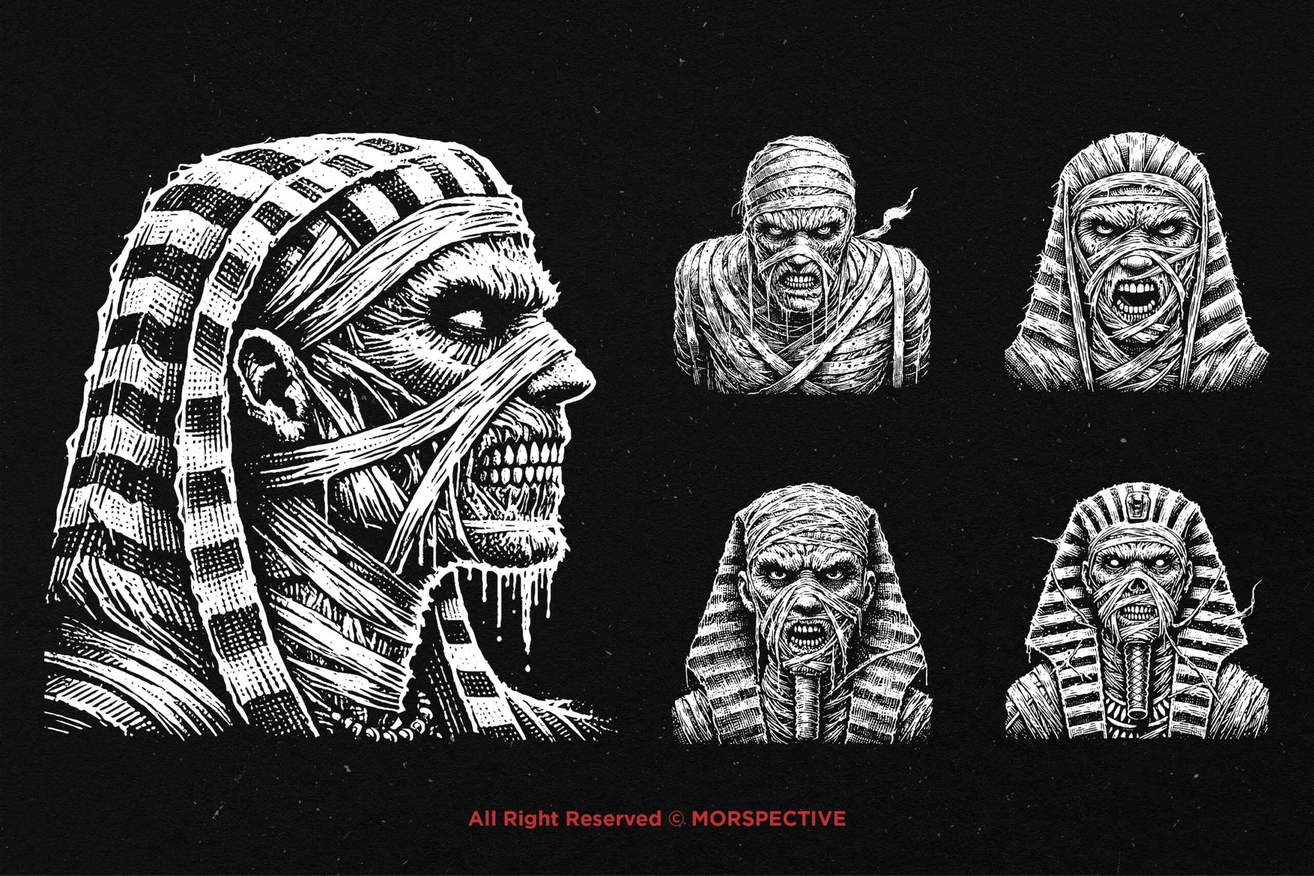 10 Bundle Dark Art Ancient Egypt Mummy - Image 4