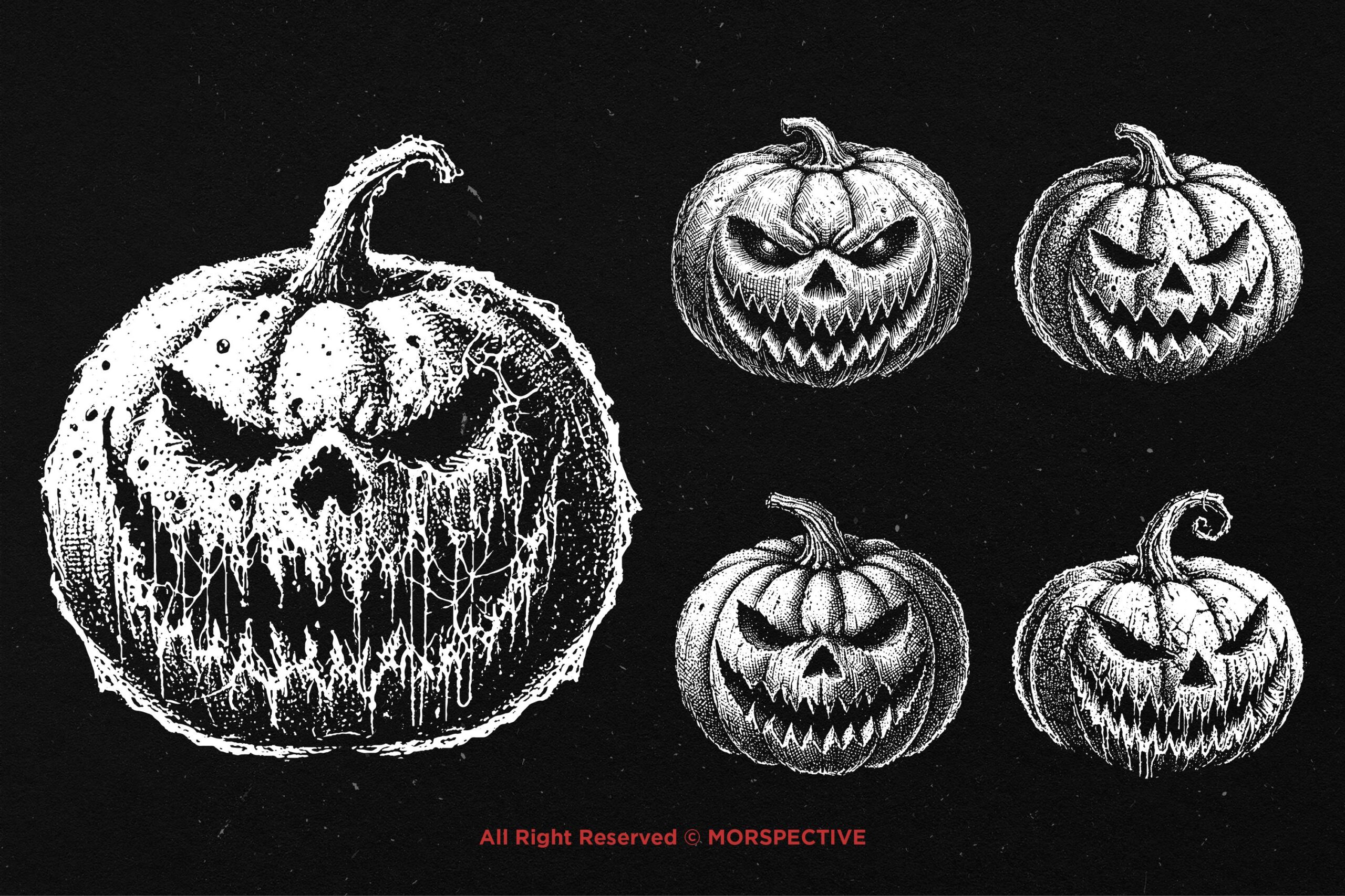 10 Bundle Dark Art Pumpkin Halloween - Image 4