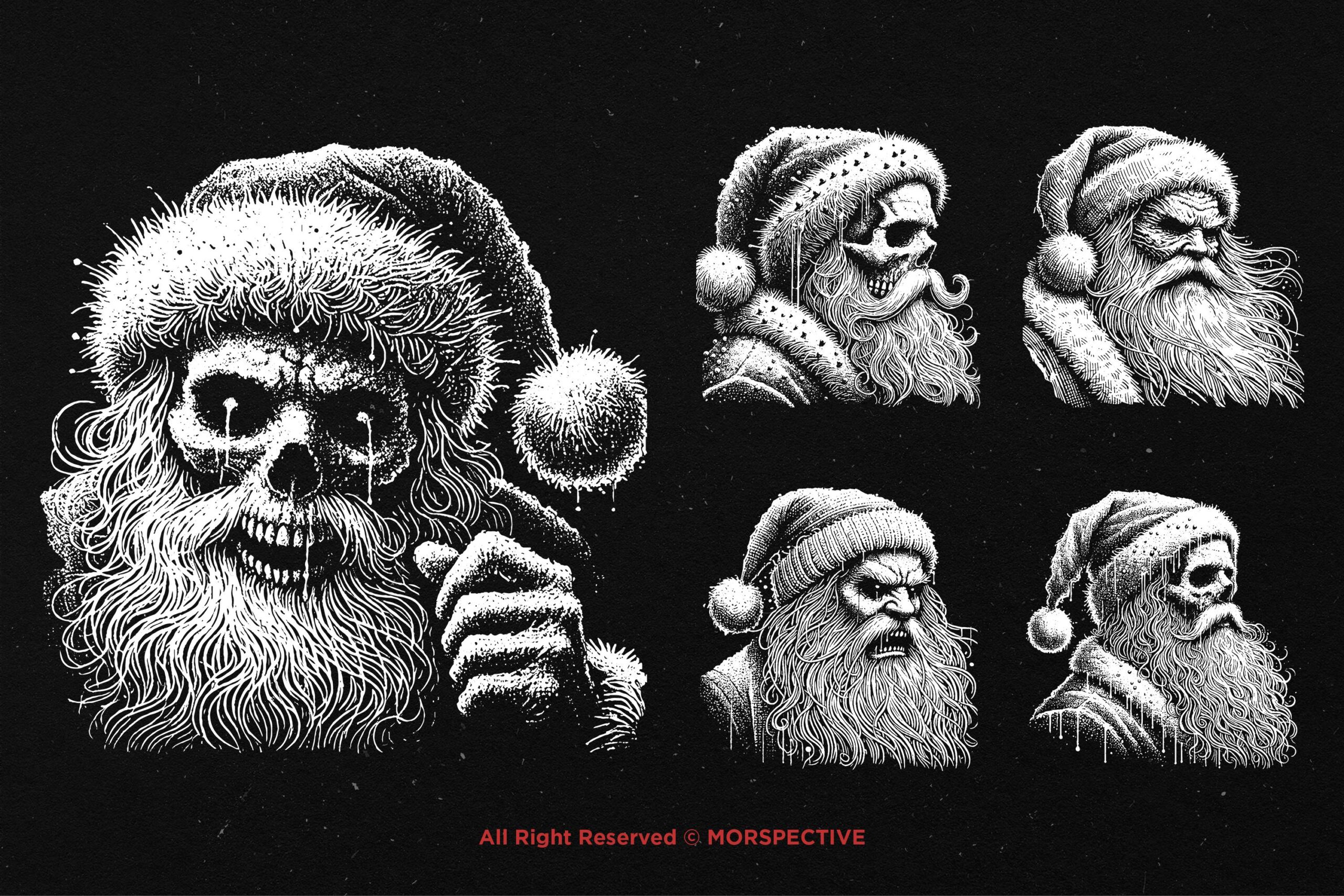 10 Bundle Dark Art Santa Claus - Image 4