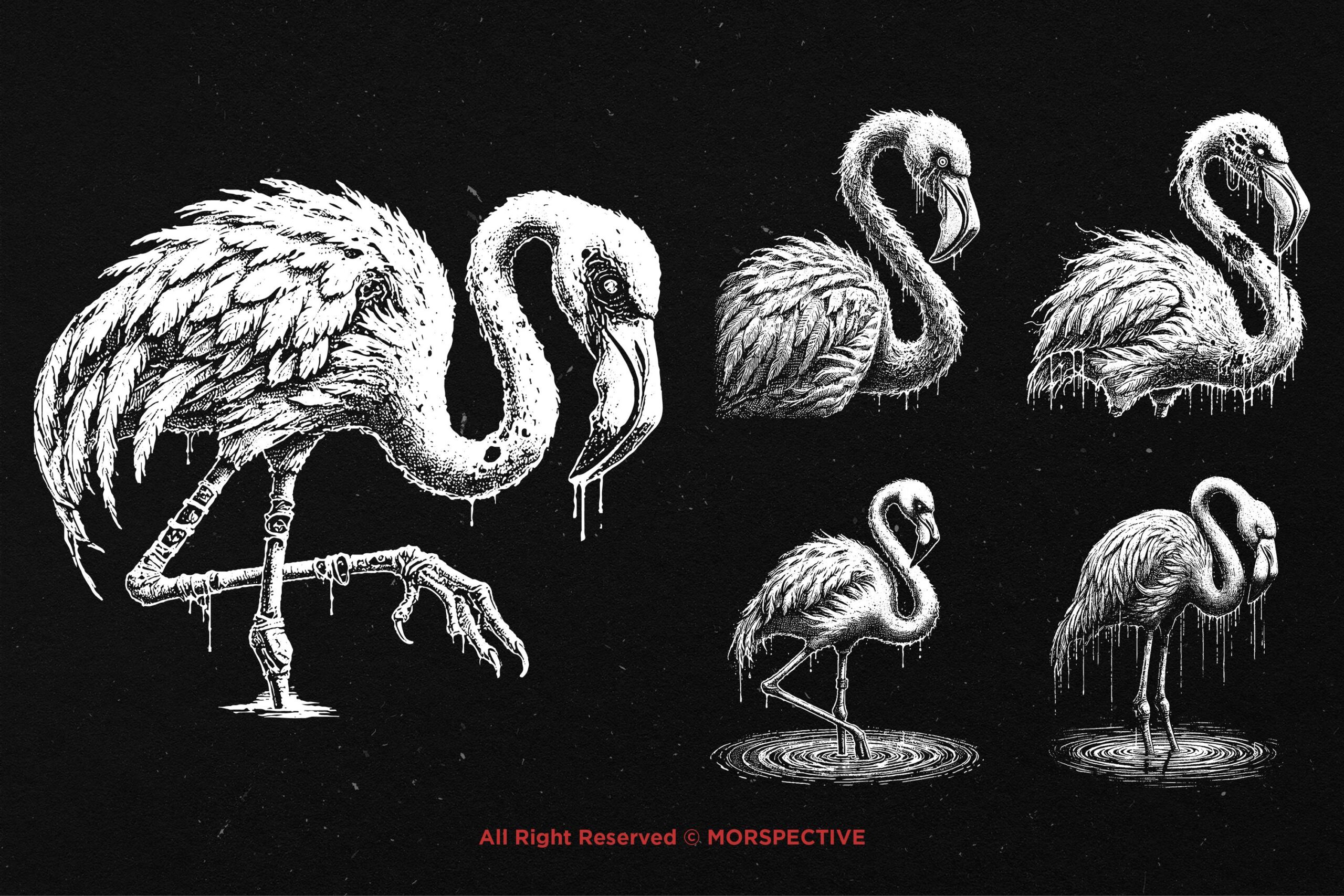 10 Bundle Dark Art Flamingo - Image 4